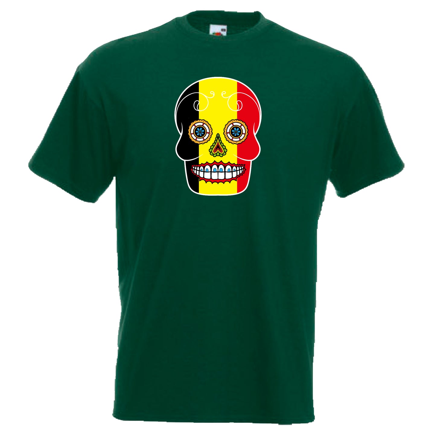 INDIGOS UG - T-Shirt Herren - Belgien - Skull - Fussball