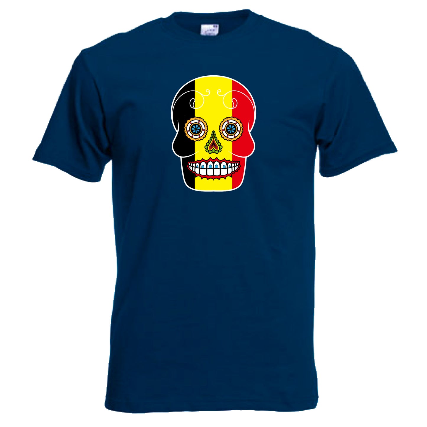 INDIGOS UG - T-Shirt Herren - Belgien - Skull - Fussball