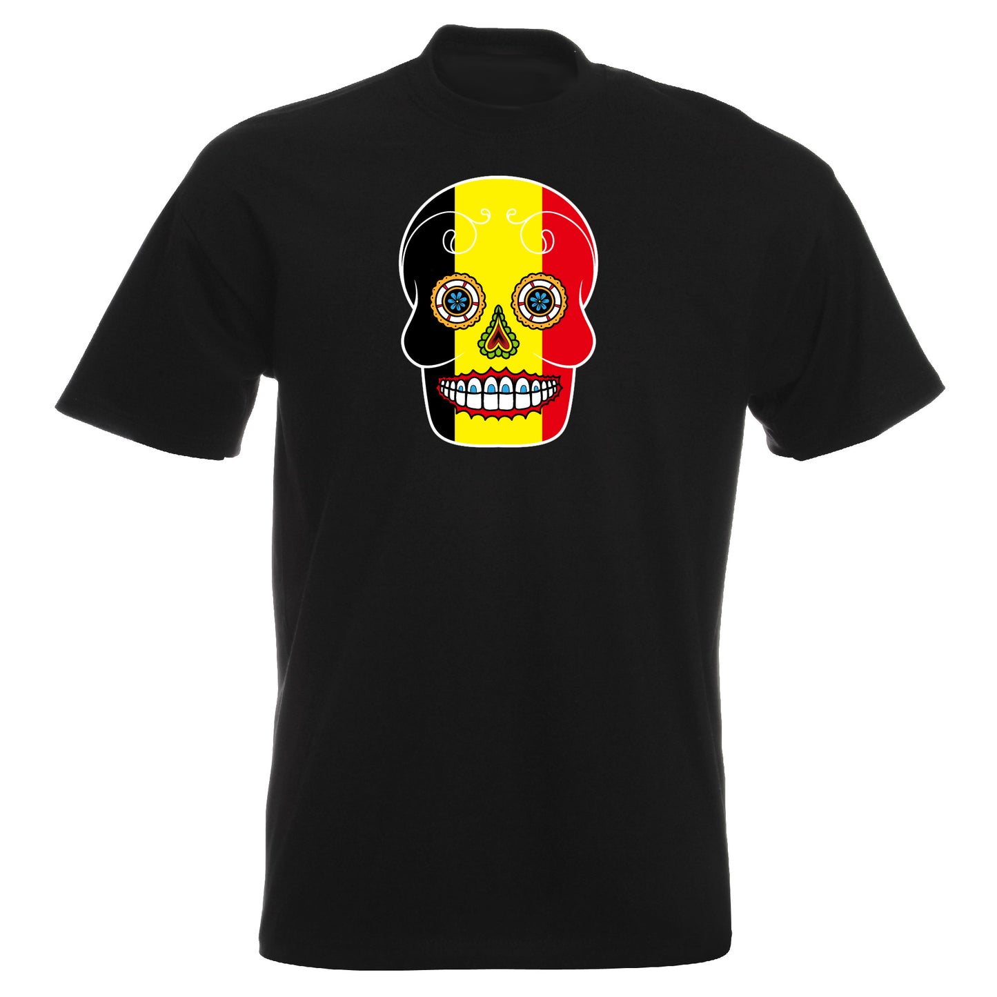 INDIGOS UG - T-Shirt Herren - Belgien - Skull - Fussball