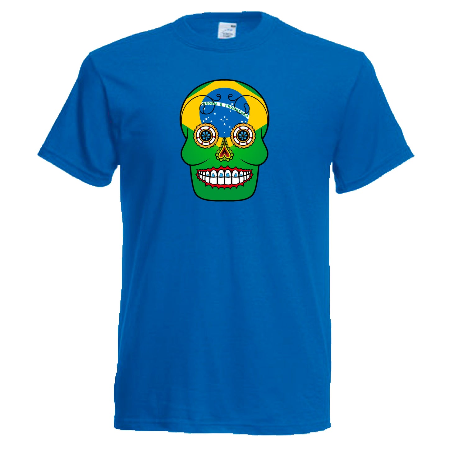 INDIGOS UG - T-Shirt Herren - Brasilien - Skull - Fussball