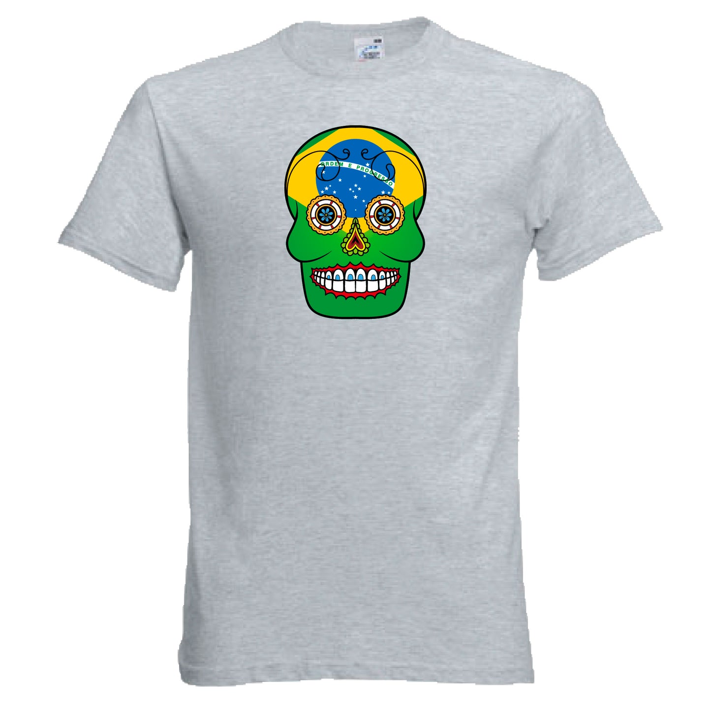 INDIGOS UG - T-Shirt Herren - Brasilien - Skull - Fussball