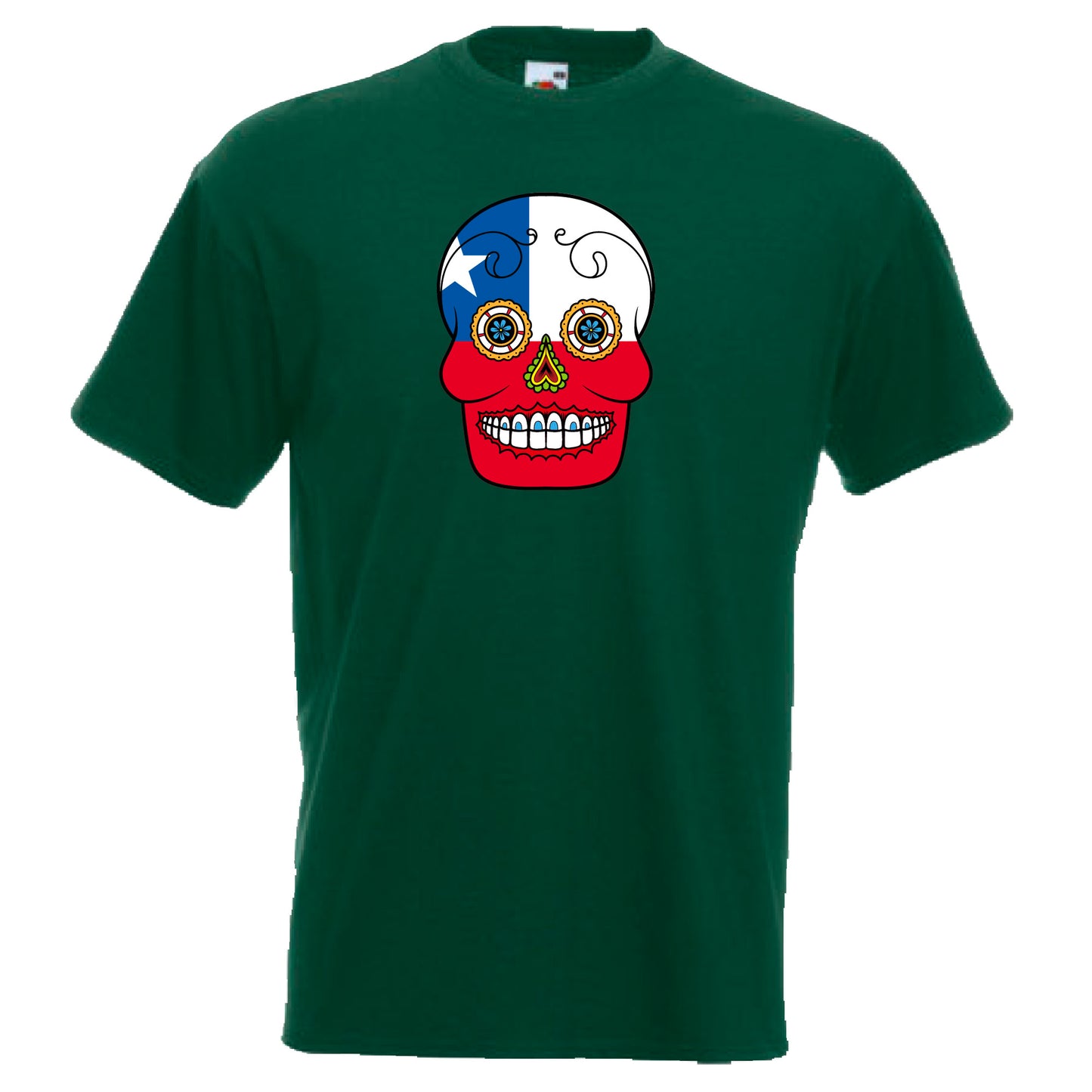 INDIGOS UG - T-Shirt Herren - Chile - Skull - Fussball