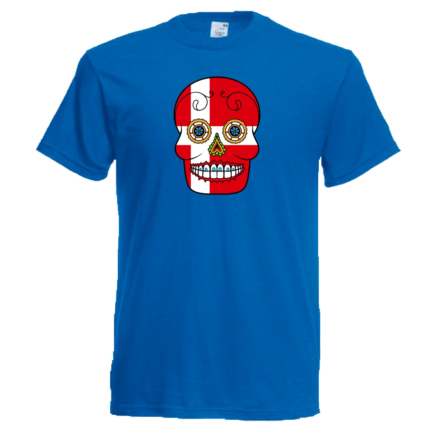 INDIGOS UG - T-Shirt Herren - Dänemark - Skull - Fussball