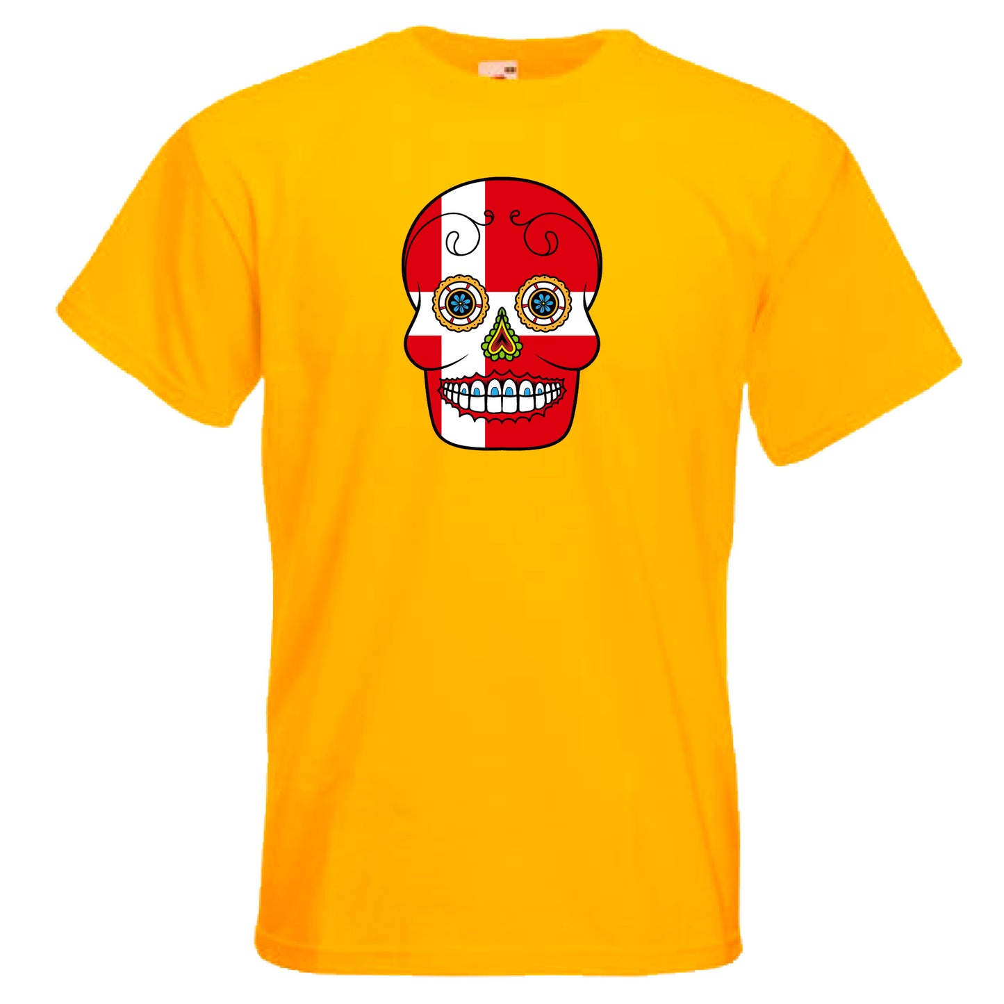 INDIGOS UG - T-Shirt Herren - Dänemark - Skull - Fussball