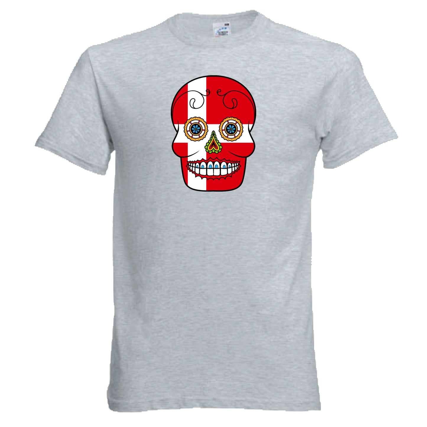 INDIGOS UG - T-Shirt Herren - Dänemark - Skull - Fussball