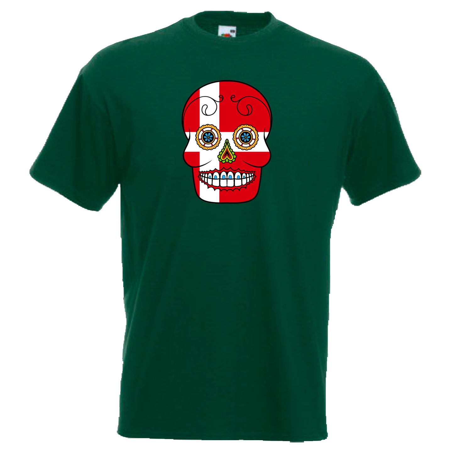 INDIGOS UG - T-Shirt Herren - Dänemark - Skull - Fussball