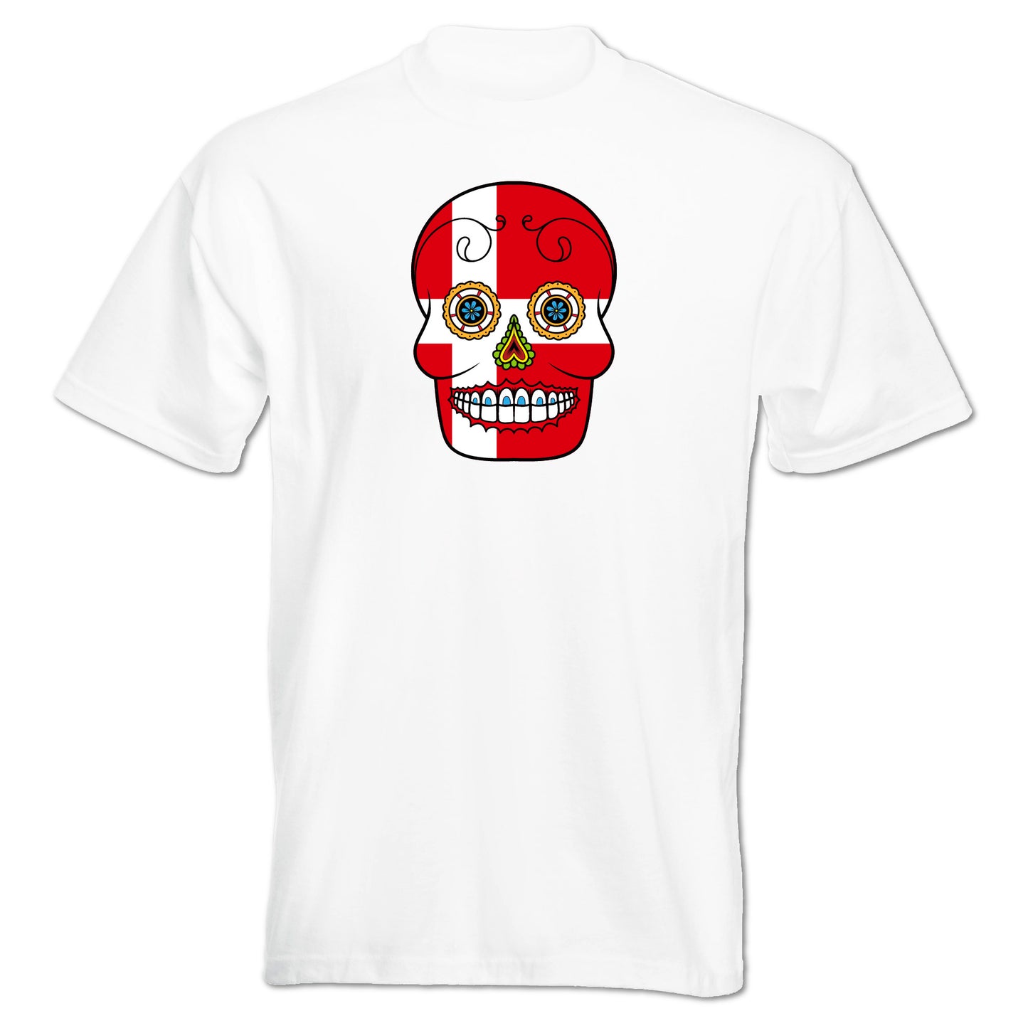INDIGOS UG - T-Shirt Herren - Dänemark - Skull - Fussball