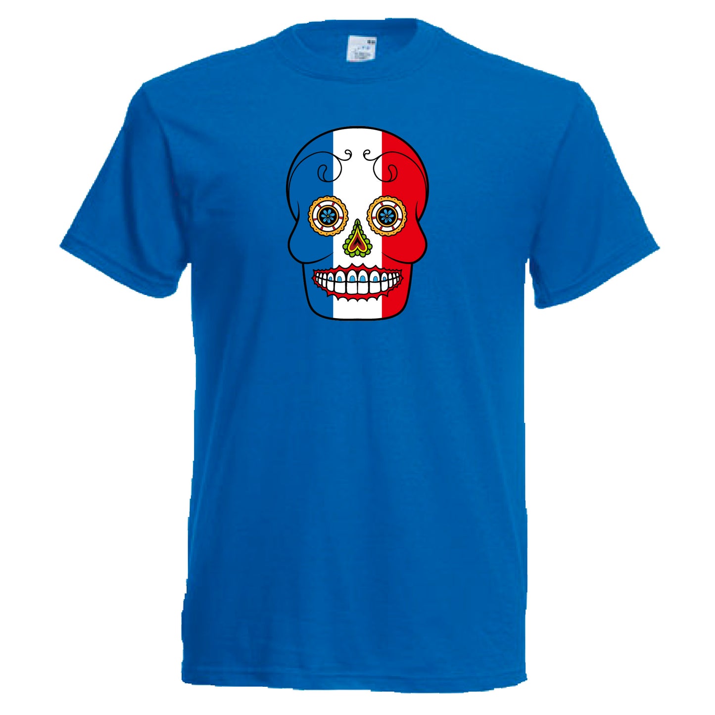 INDIGOS UG - T-Shirt Herren - Frankreich - Skull - Fussball