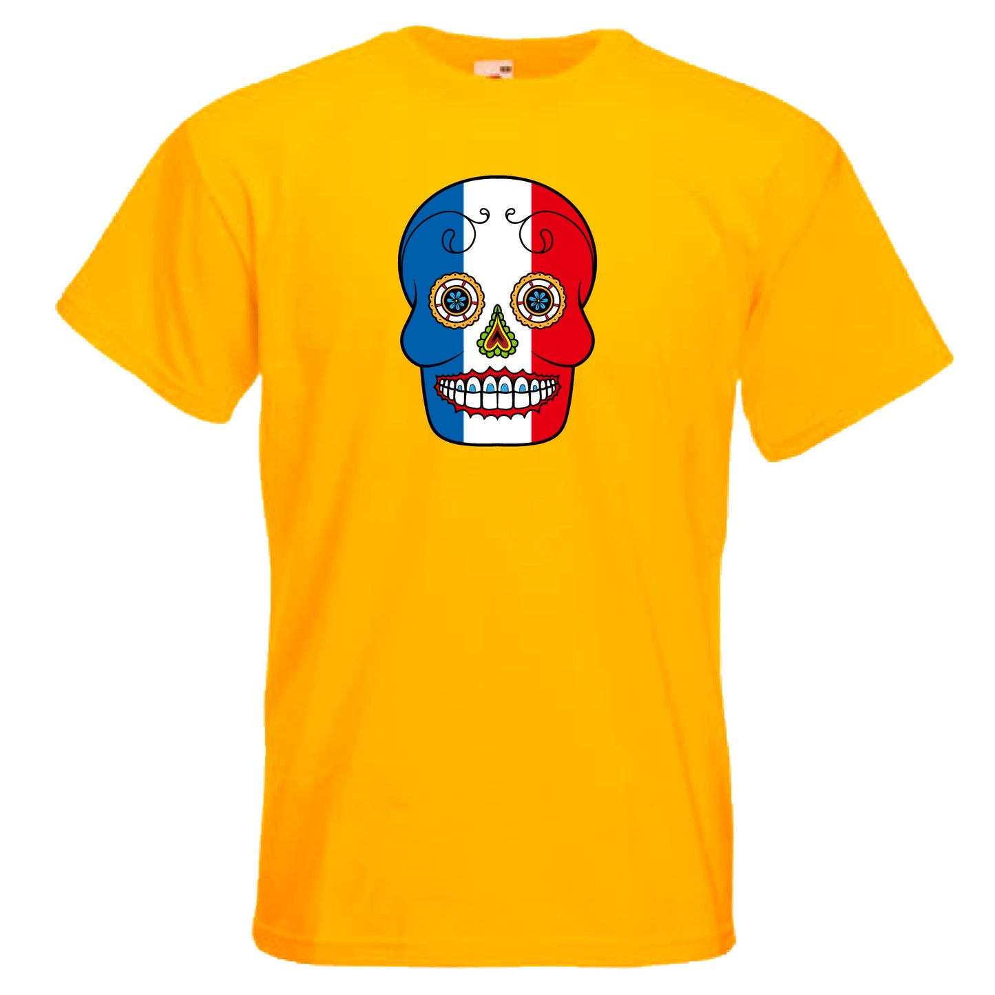 INDIGOS UG - T-Shirt Herren - Frankreich - Skull - Fussball