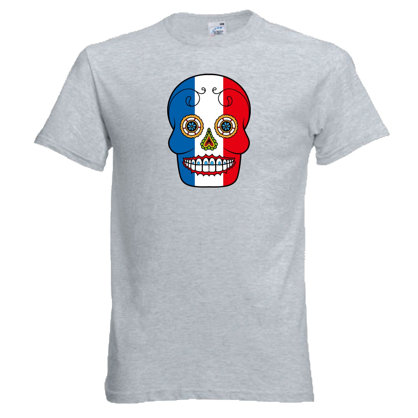 INDIGOS UG - T-Shirt Herren - Frankreich - Skull - Fussball