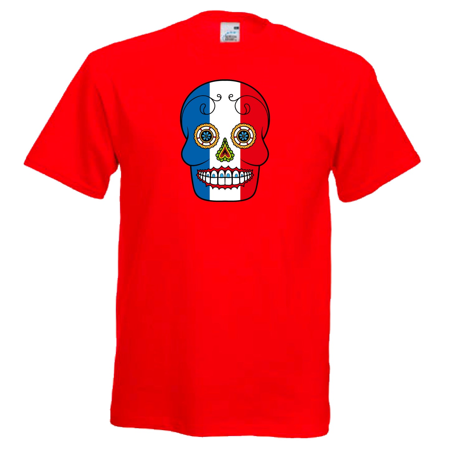 INDIGOS UG - T-Shirt Herren - Frankreich - Skull - Fussball