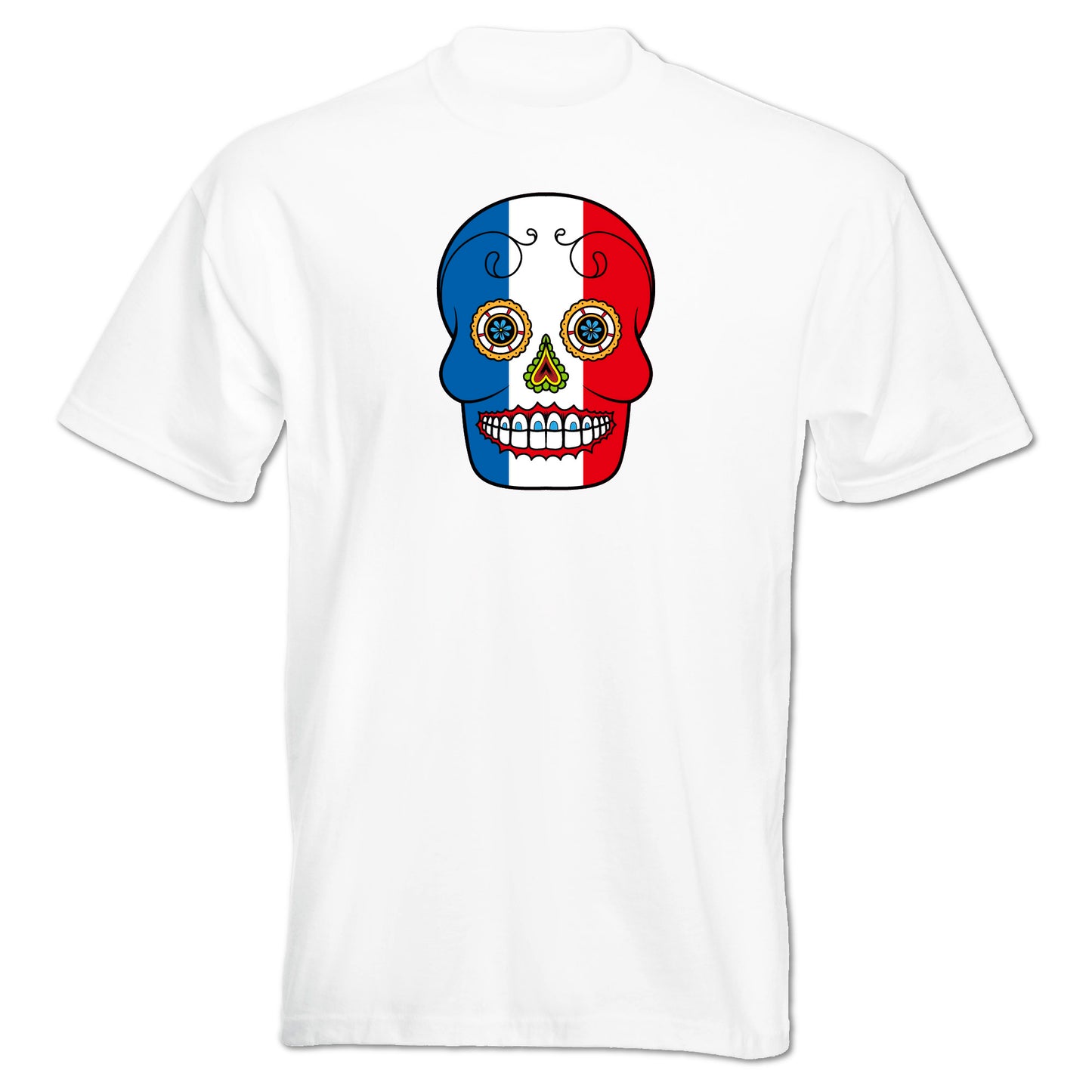 INDIGOS UG - T-Shirt Herren - Frankreich - Skull - Fussball