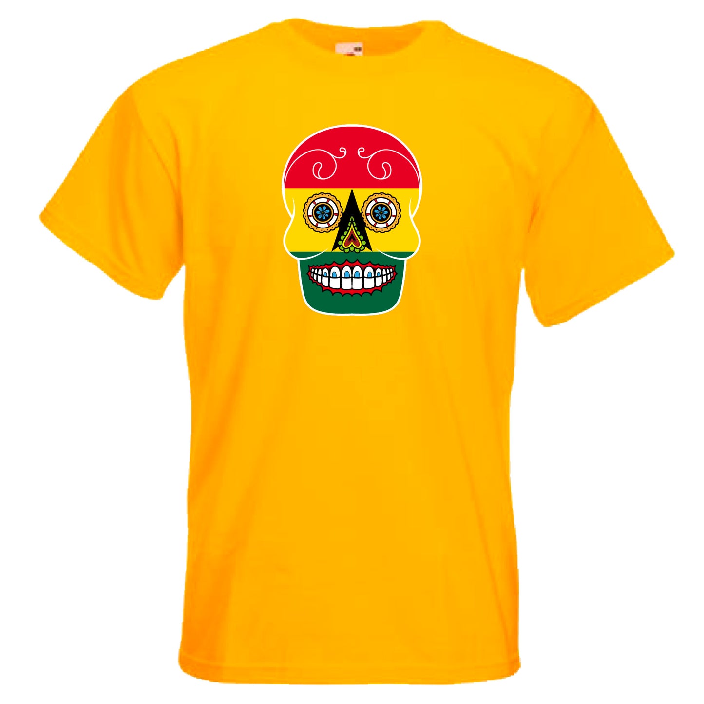 INDIGOS UG - T-Shirt Herren - Ghana - Skull - Fussball