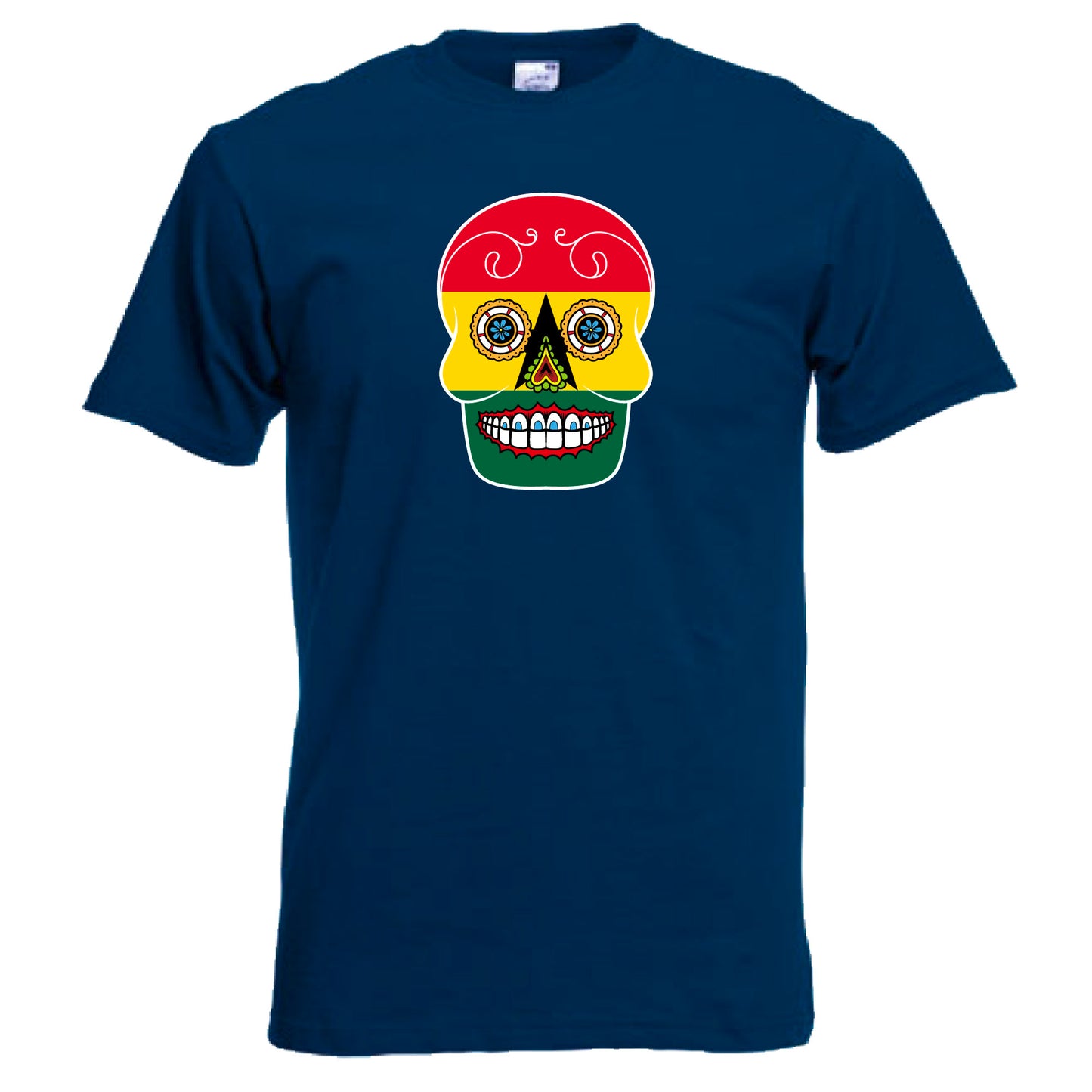 INDIGOS UG - T-Shirt Herren - Ghana - Skull - Fussball