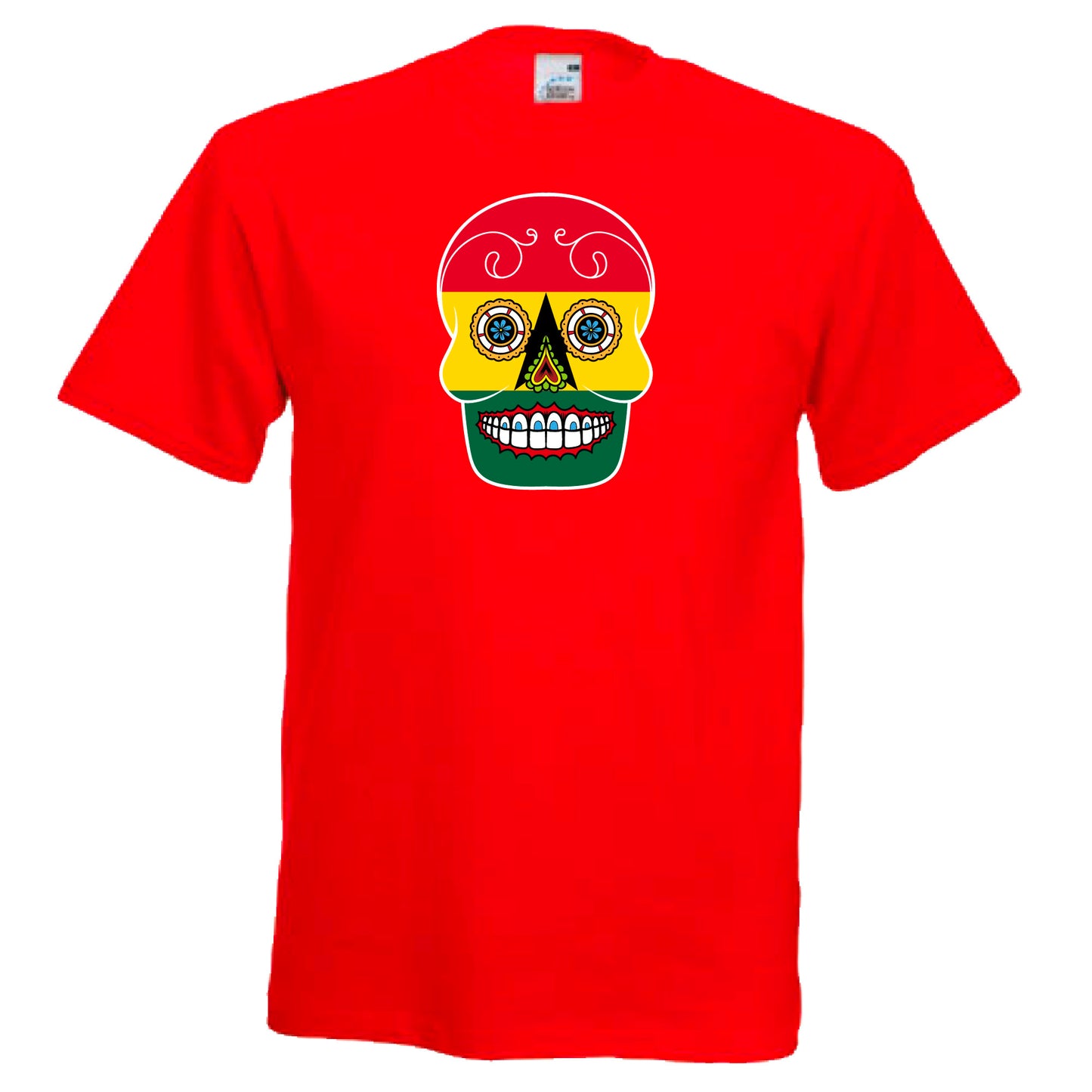 INDIGOS UG - T-Shirt Herren - Ghana - Skull - Fussball