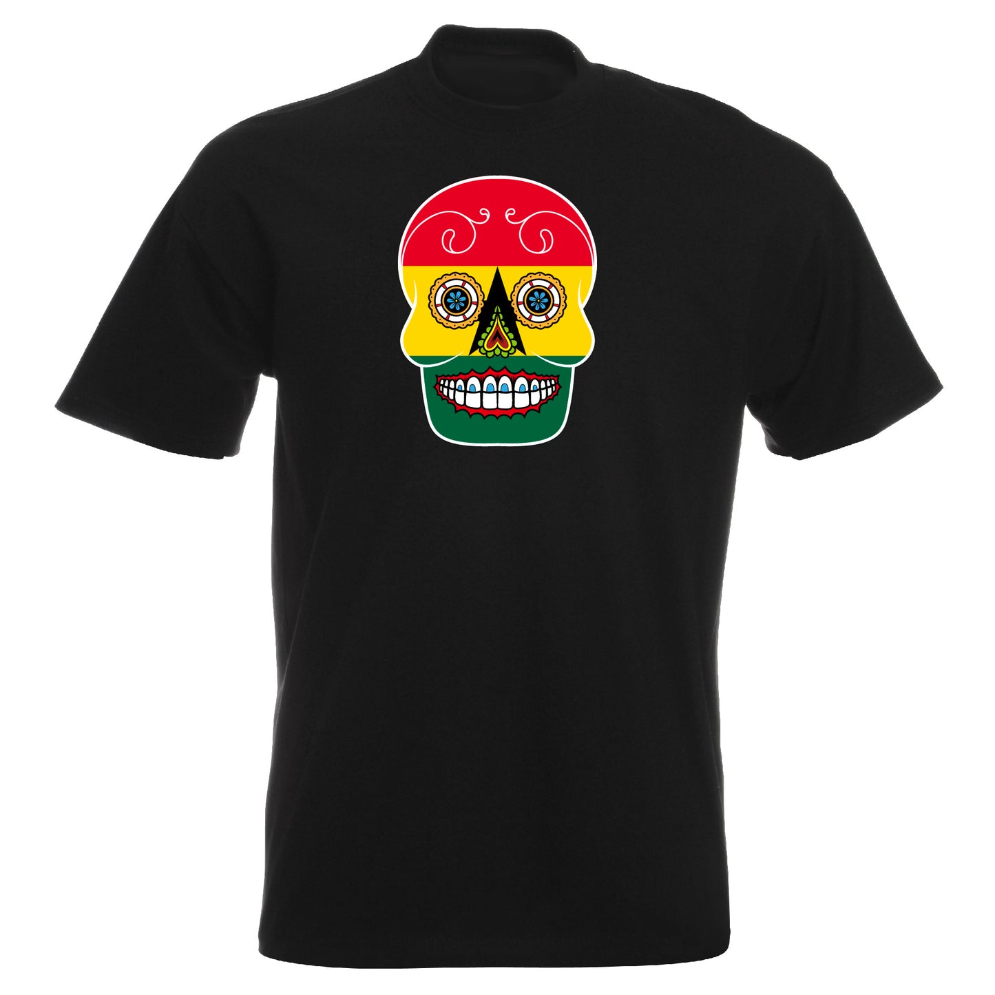 INDIGOS UG - T-Shirt Herren - Ghana - Skull - Fussball