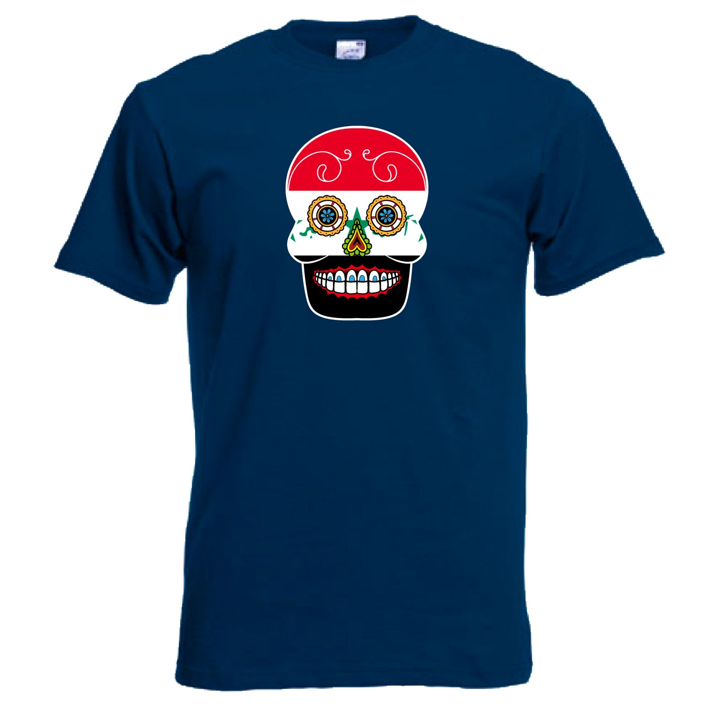 INDIGOS UG - T-Shirt Herren - Irak - Skull - Fussball