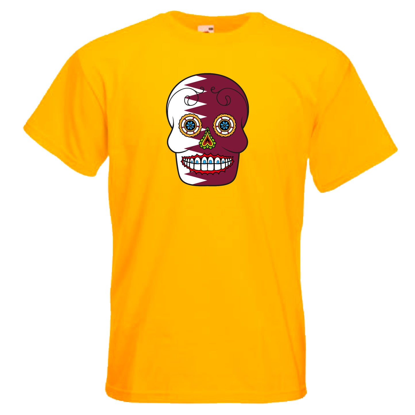 INDIGOS UG - T-Shirt Herren - Katar - Skull - Fussball