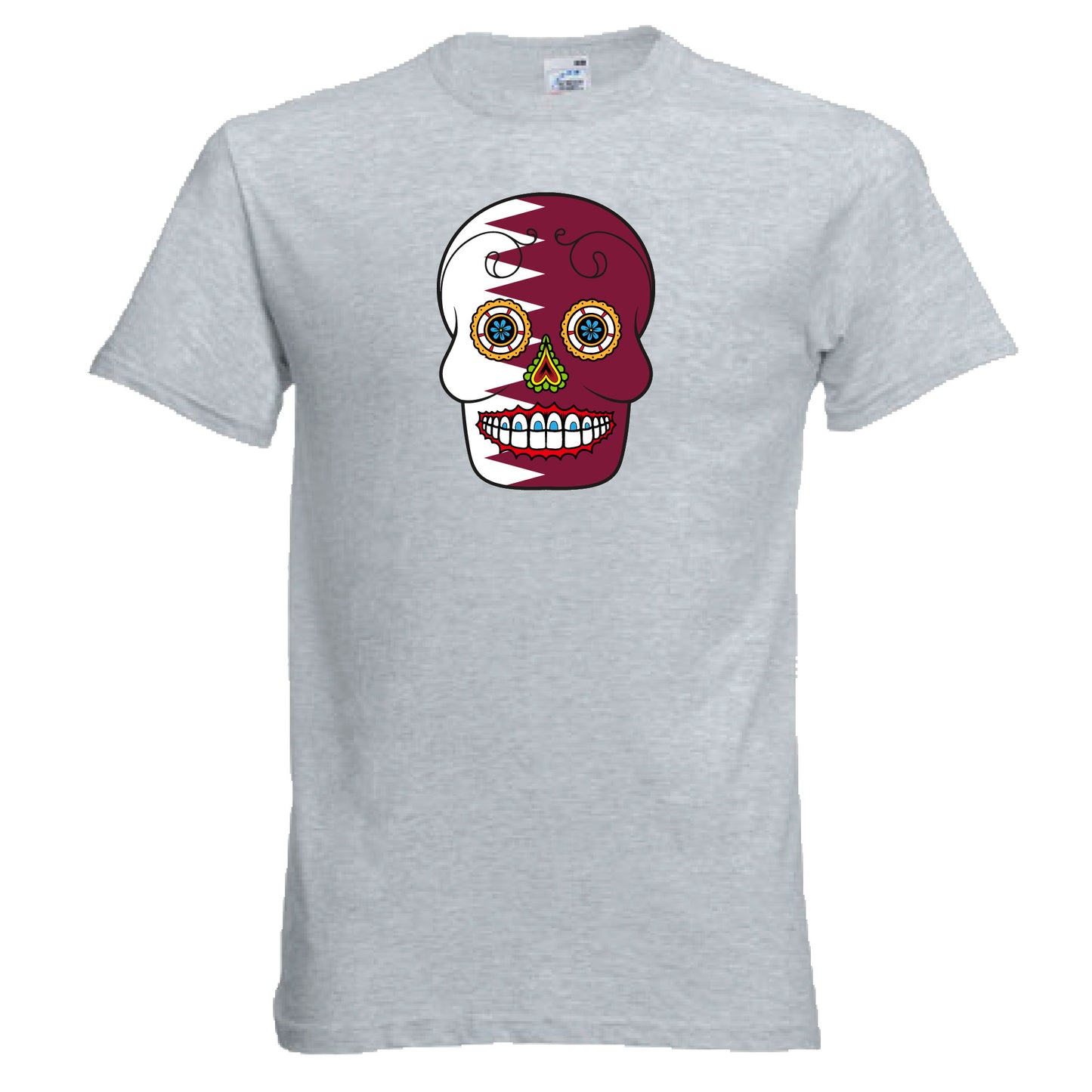 INDIGOS UG - T-Shirt Herren - Katar - Skull - Fussball