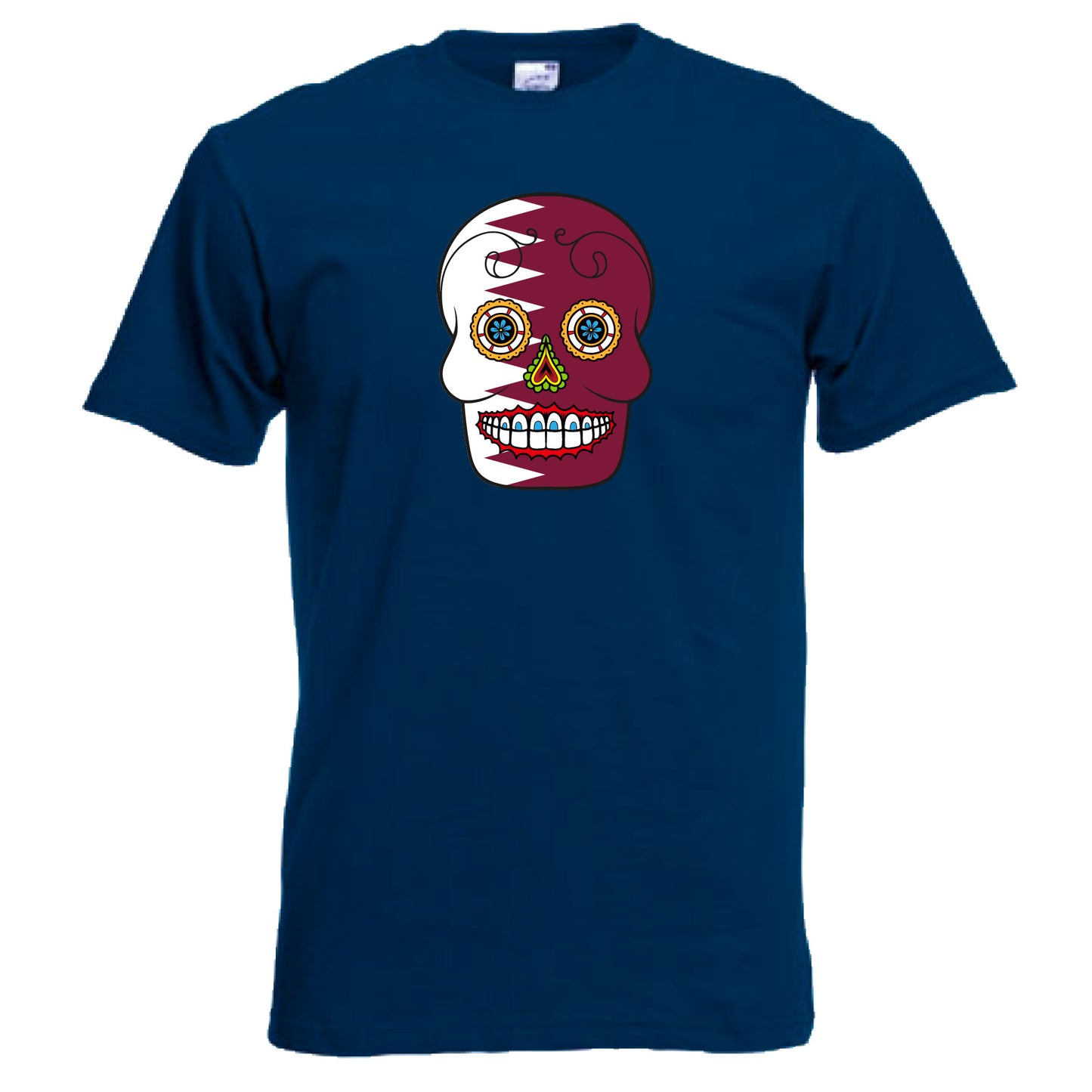 INDIGOS UG - T-Shirt Herren - Katar - Skull - Fussball
