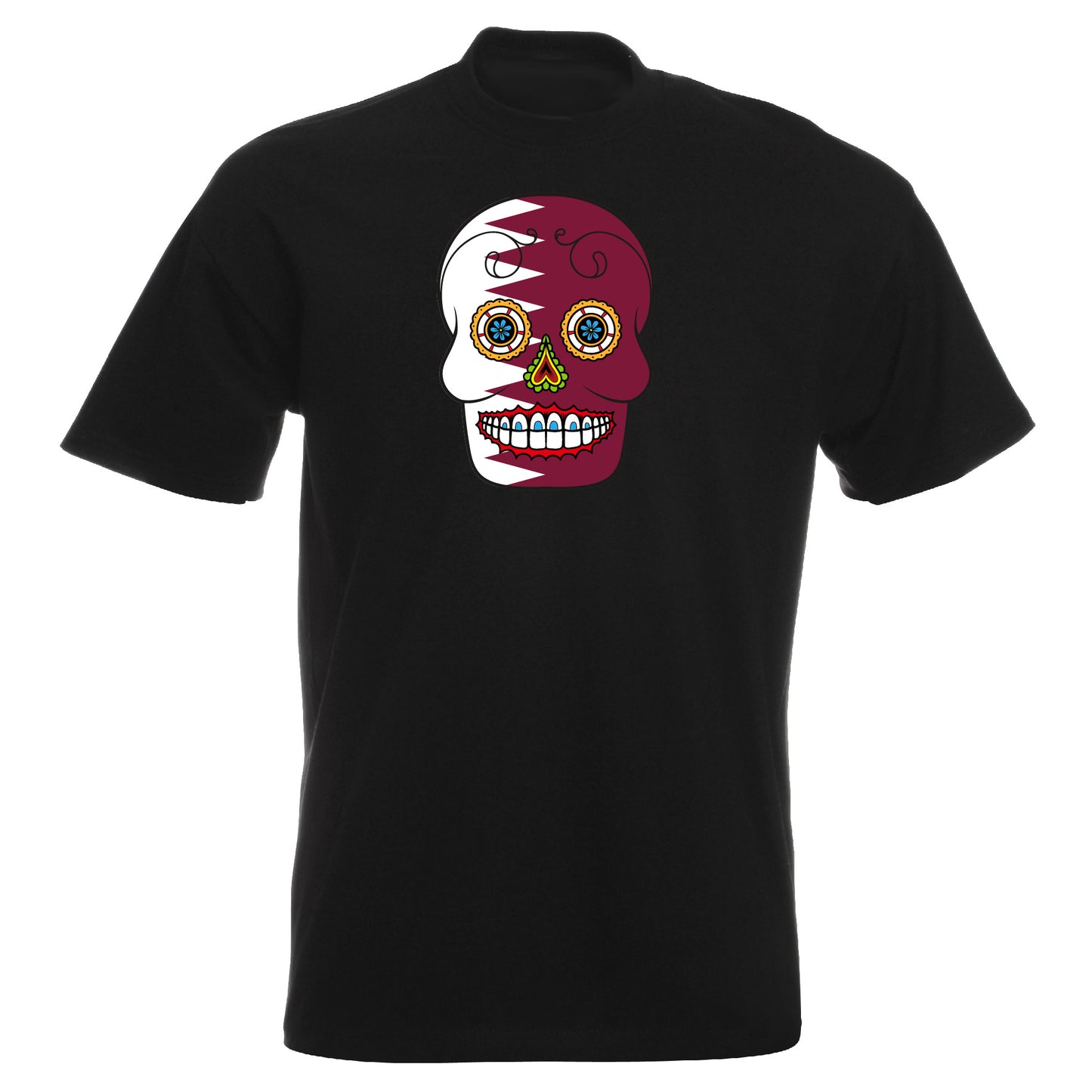 INDIGOS UG - T-Shirt Herren - Katar - Skull - Fussball