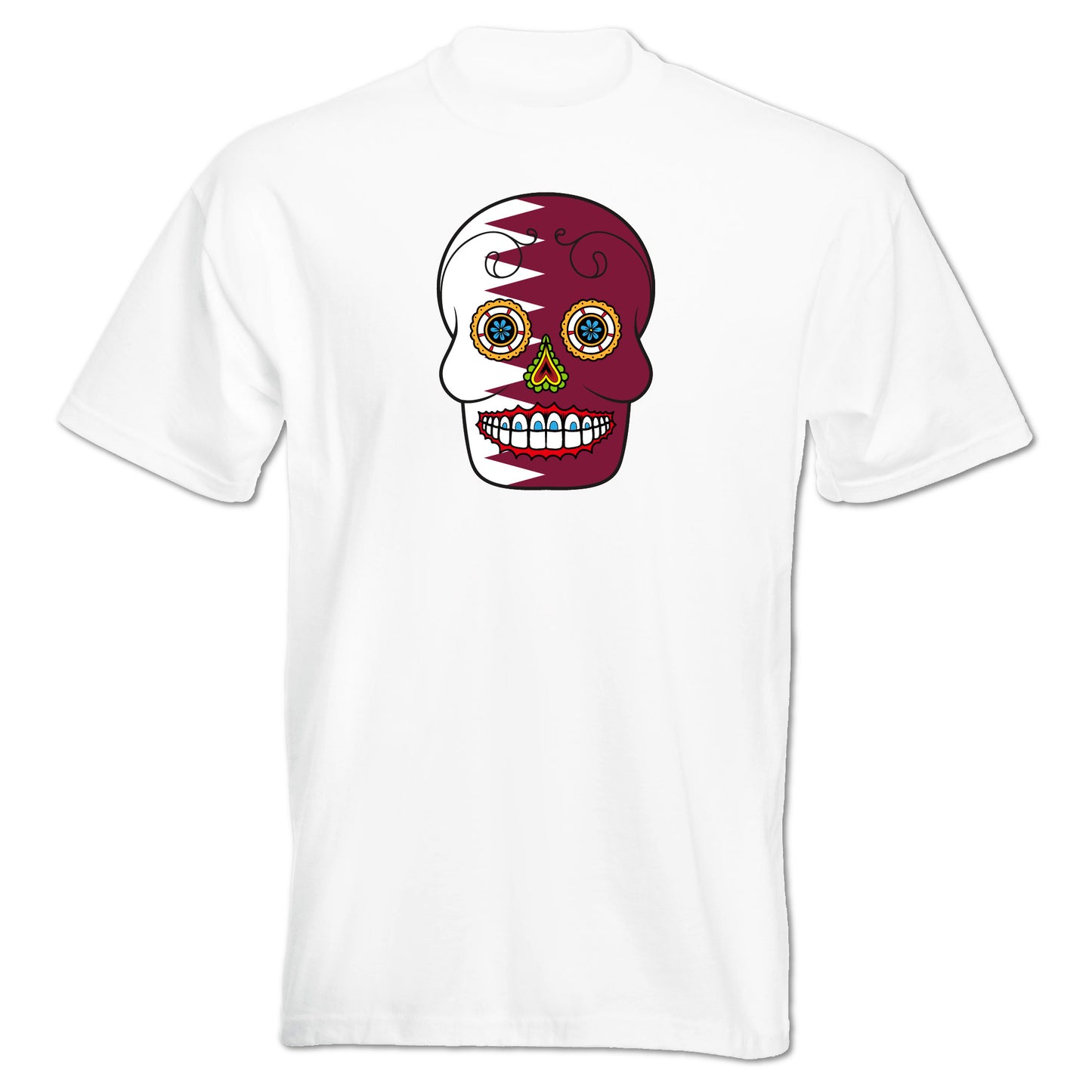 INDIGOS UG - T-Shirt Herren - Katar - Skull - Fussball