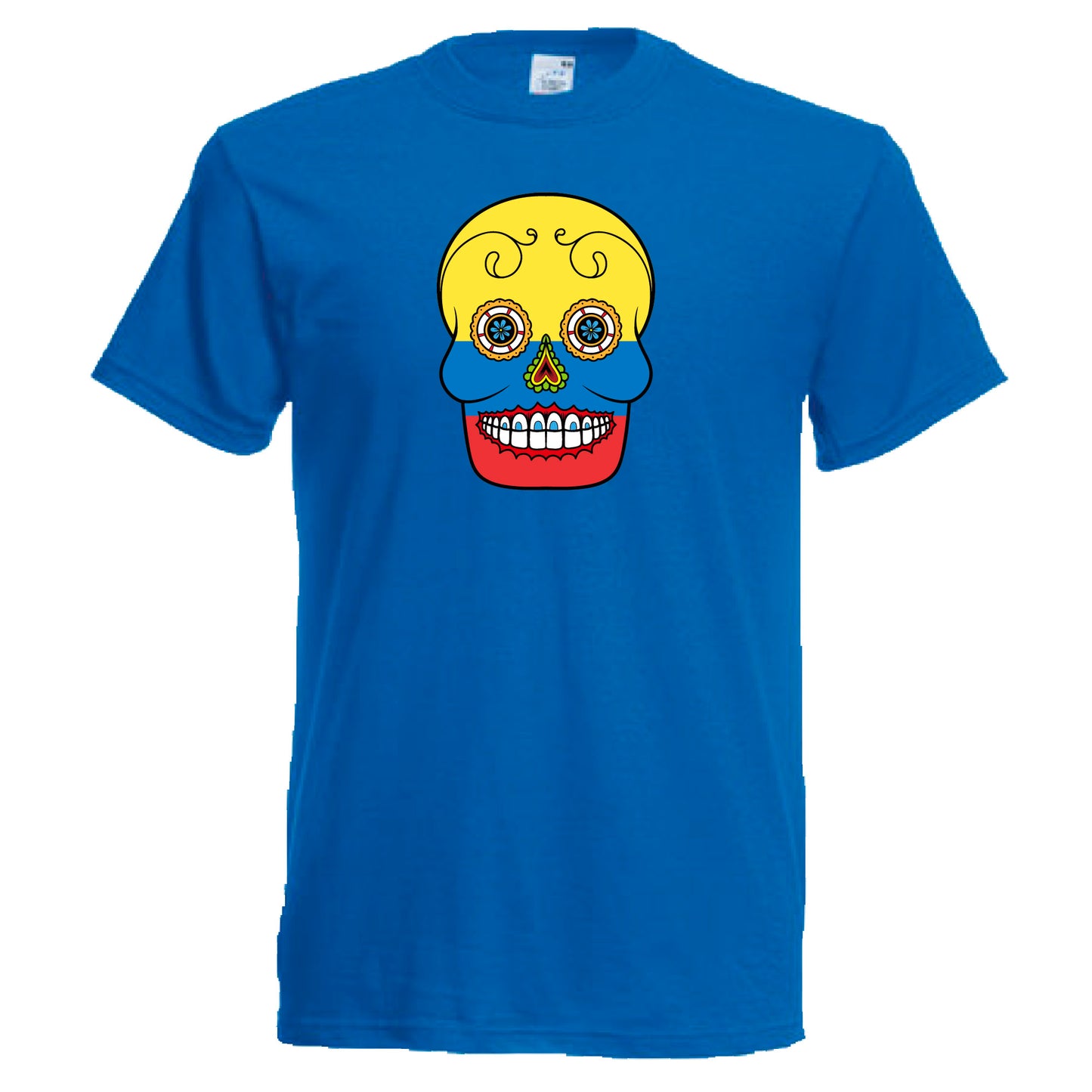INDIGOS UG - T-Shirt Herren - Kolumbien - Skull - Fussball