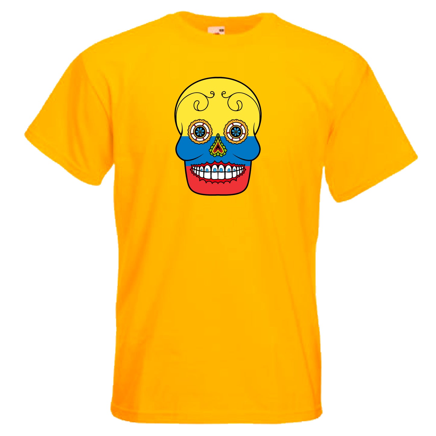 INDIGOS UG - T-Shirt Herren - Kolumbien - Skull - Fussball