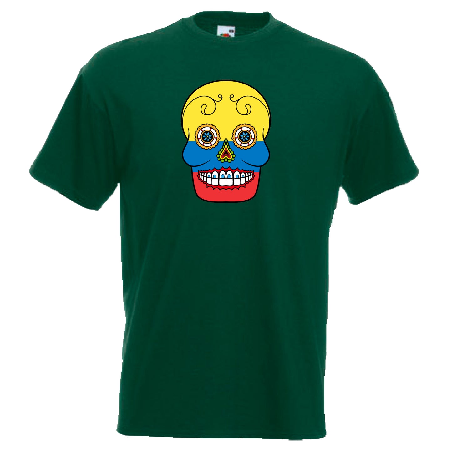 INDIGOS UG - T-Shirt Herren - Kolumbien - Skull - Fussball