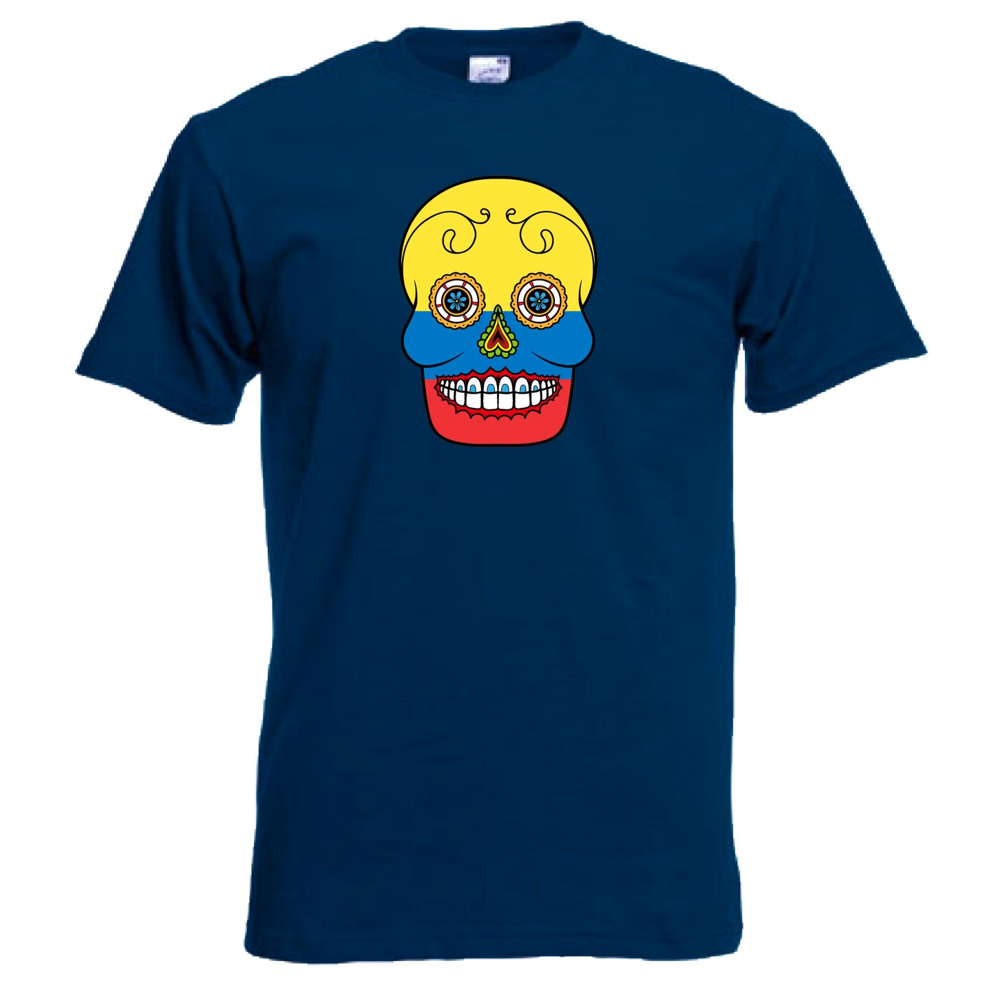 INDIGOS UG - T-Shirt Herren - Kolumbien - Skull - Fussball