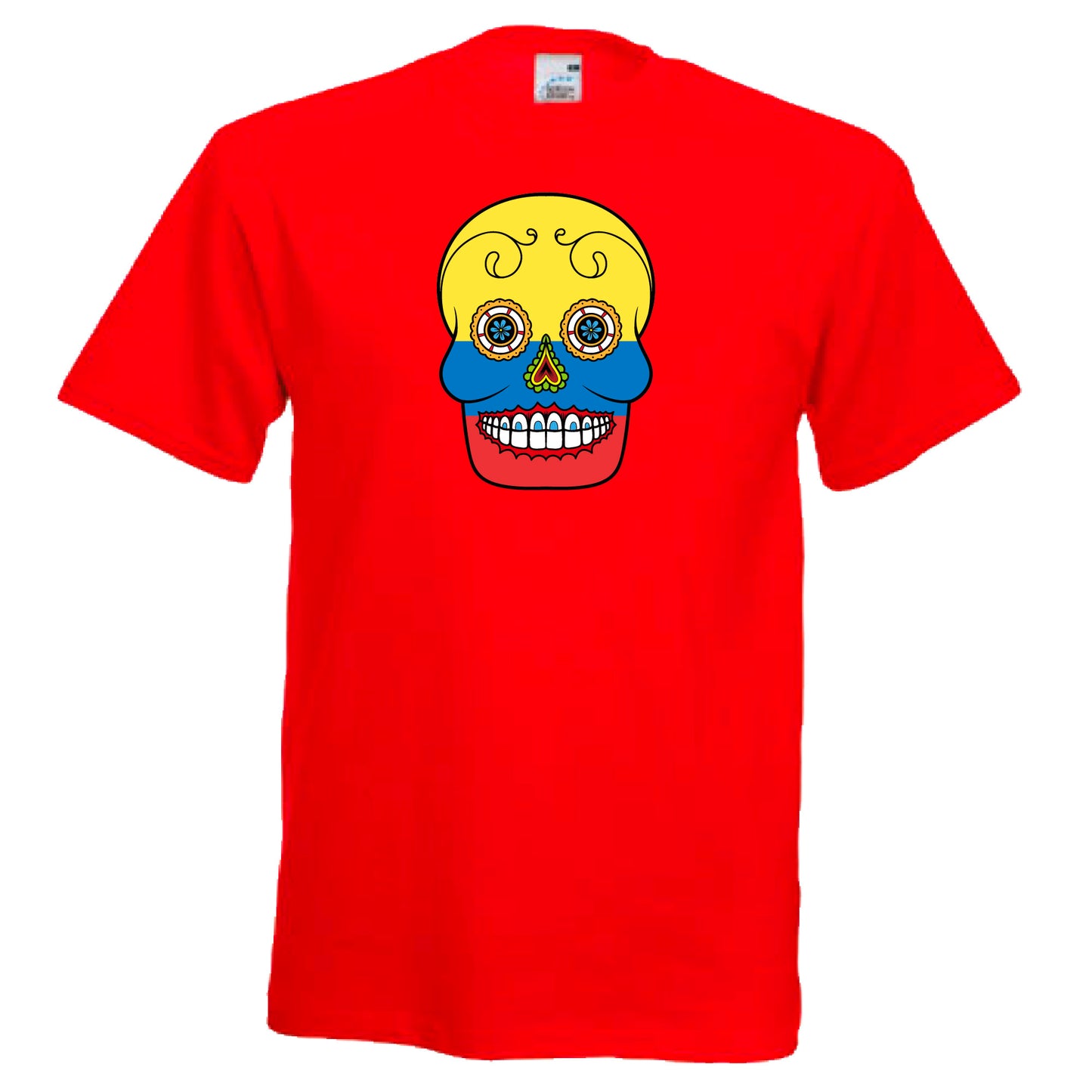 INDIGOS UG - T-Shirt Herren - Kolumbien - Skull - Fussball