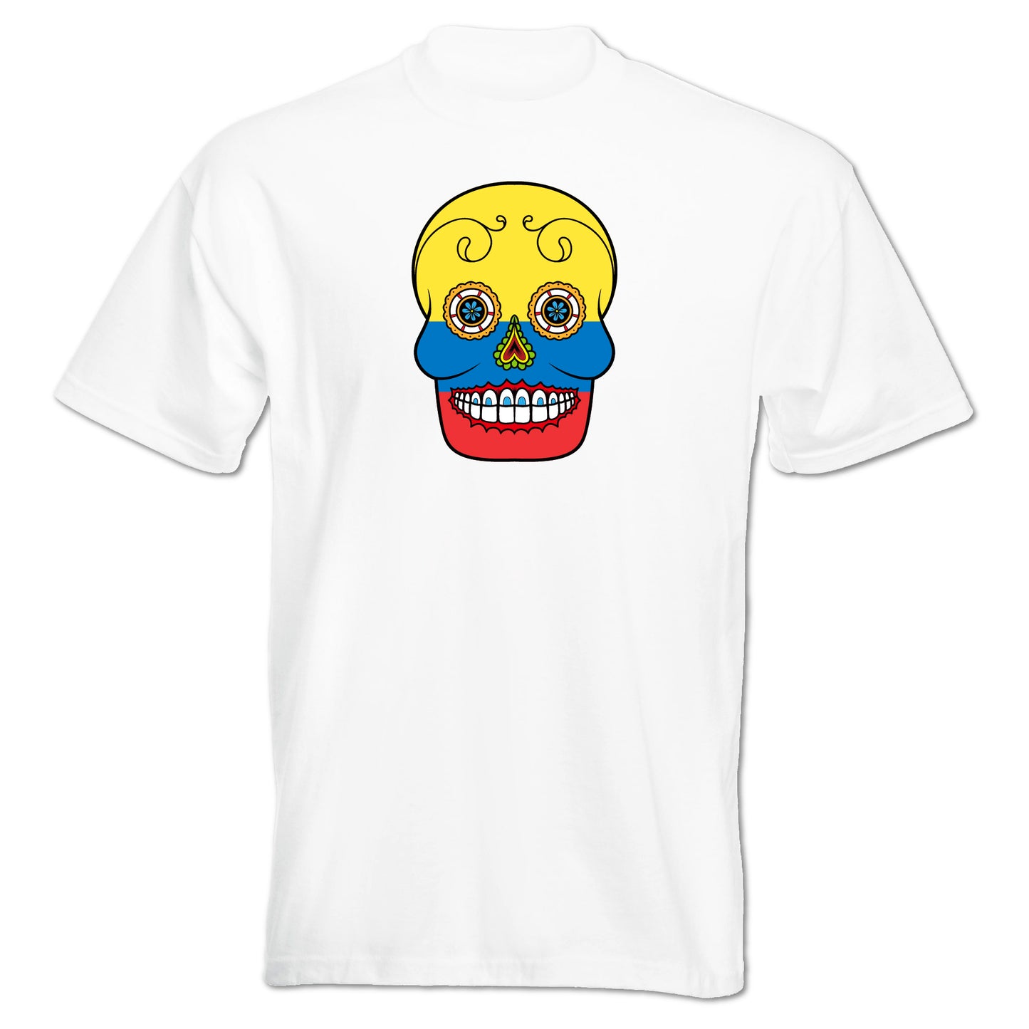INDIGOS UG - T-Shirt Herren - Kolumbien - Skull - Fussball
