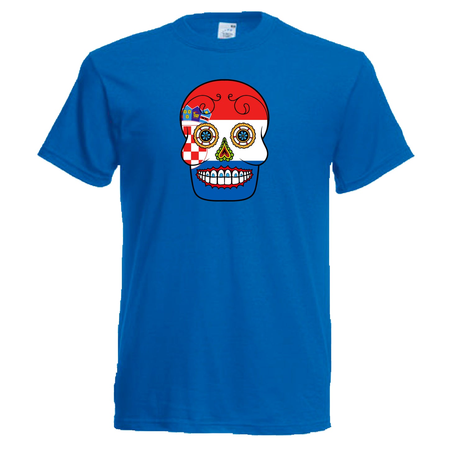 INDIGOS UG - T-Shirt Herren - Kroatien - Skull - Fussball