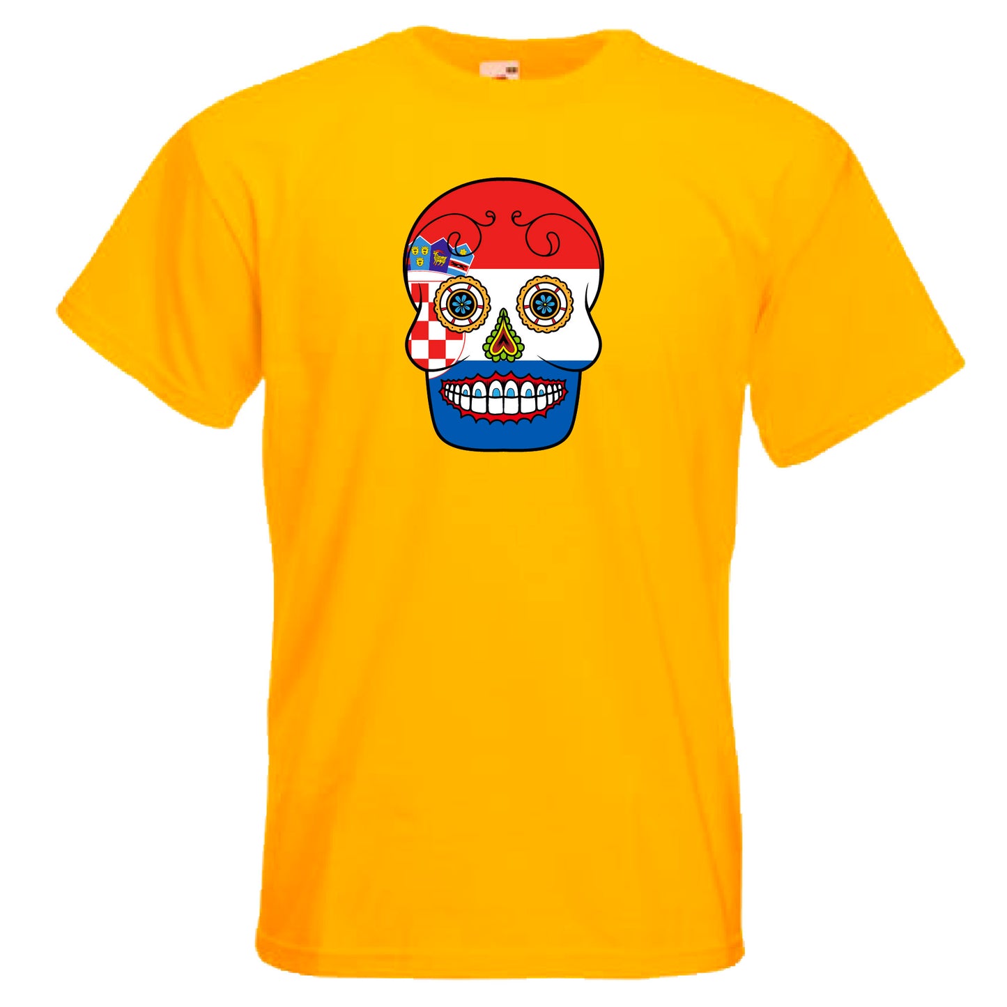 INDIGOS UG - T-Shirt Herren - Kroatien - Skull - Fussball