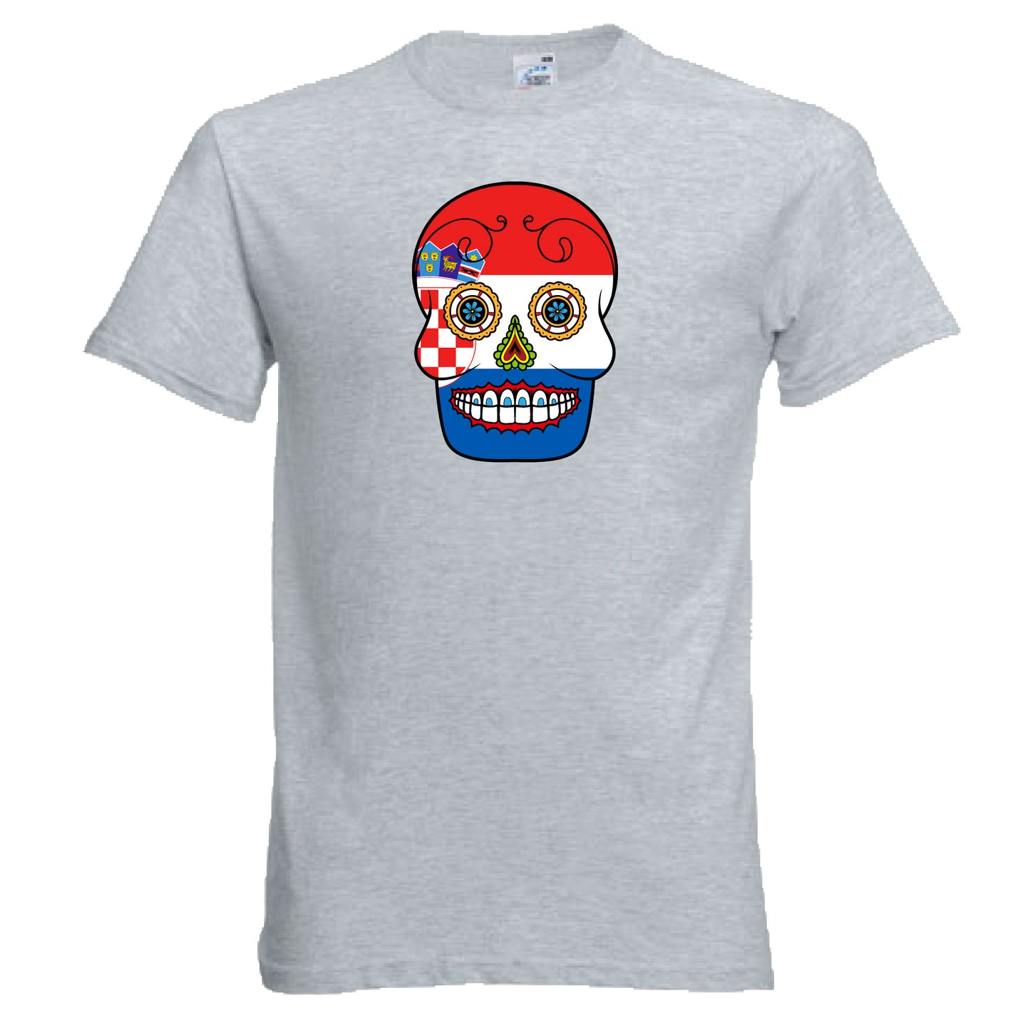 INDIGOS UG - T-Shirt Herren - Kroatien - Skull - Fussball