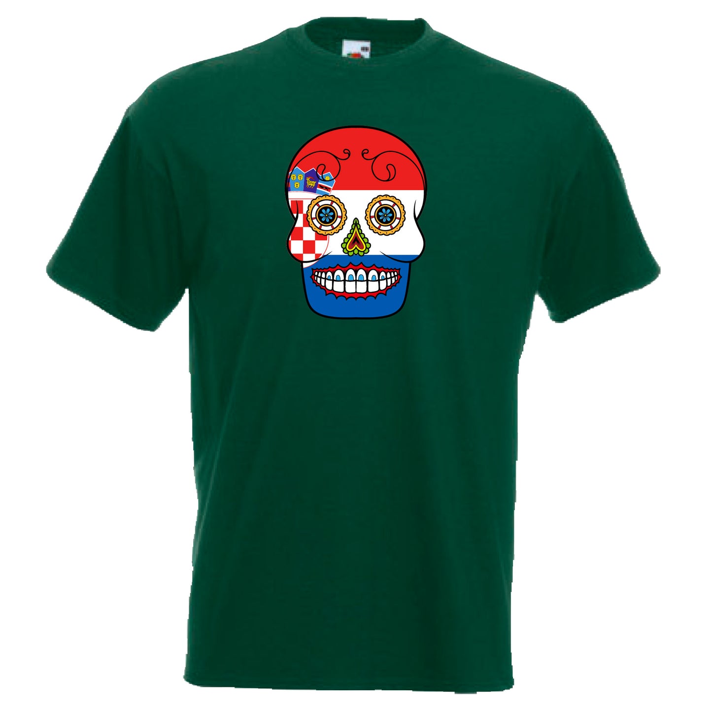 INDIGOS UG - T-Shirt Herren - Kroatien - Skull - Fussball