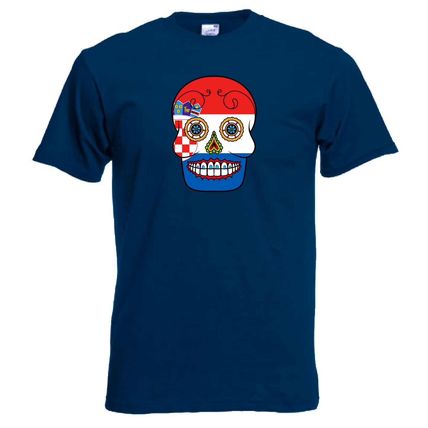 INDIGOS UG - T-Shirt Herren - Kroatien - Skull - Fussball