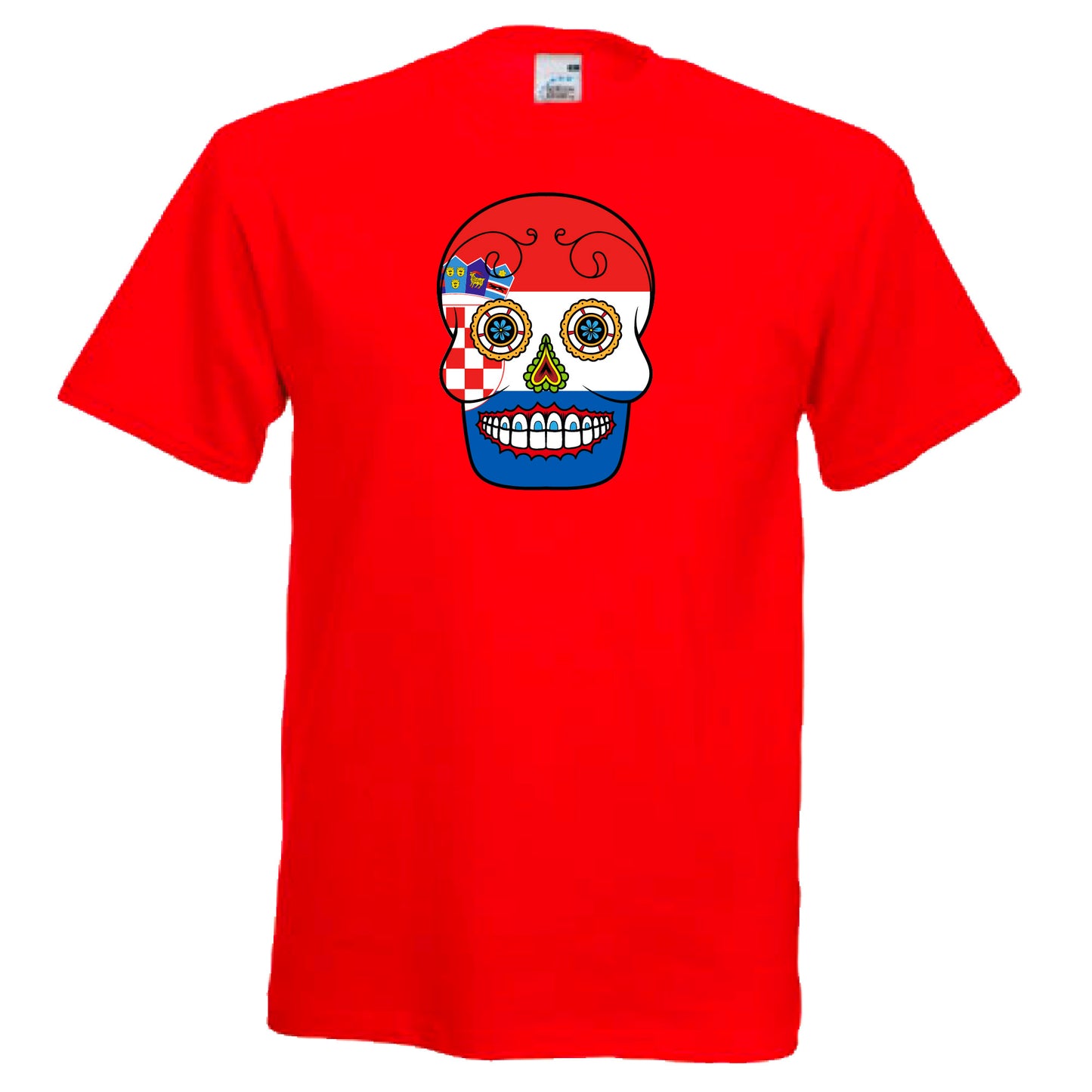 INDIGOS UG - T-Shirt Herren - Kroatien - Skull - Fussball