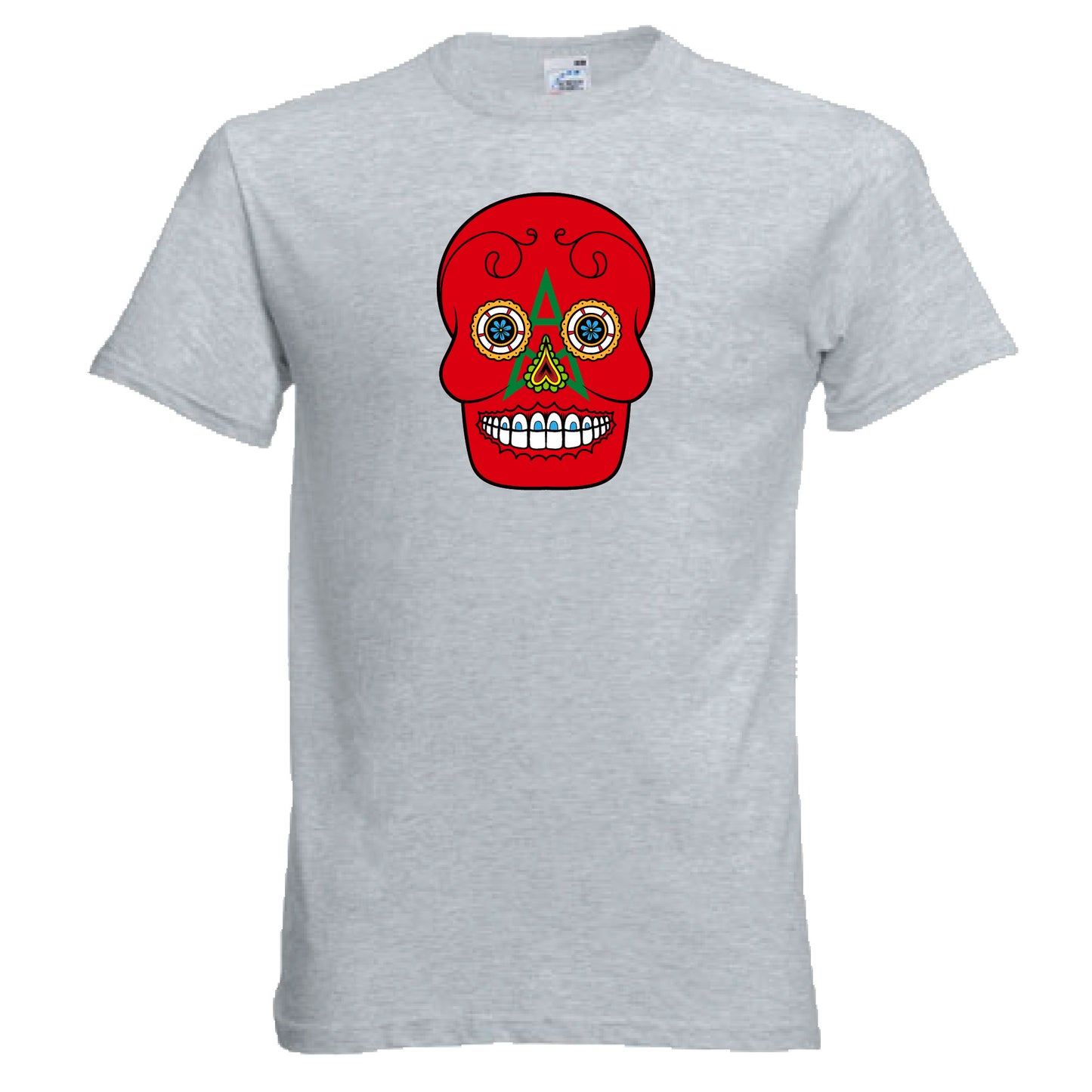 INDIGOS UG - T-Shirt Herren - Marokko - Skull - Fussball