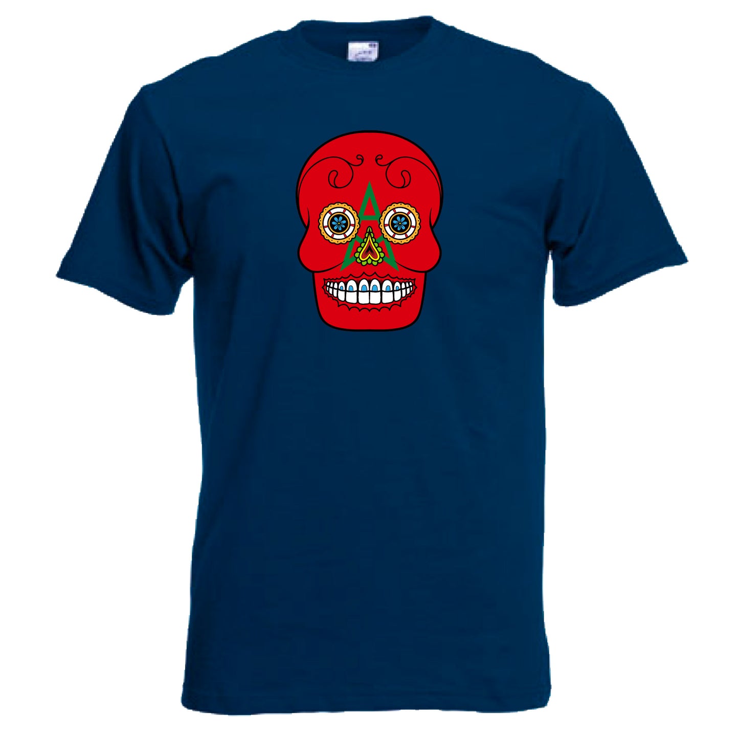 INDIGOS UG - T-Shirt Herren - Marokko - Skull - Fussball
