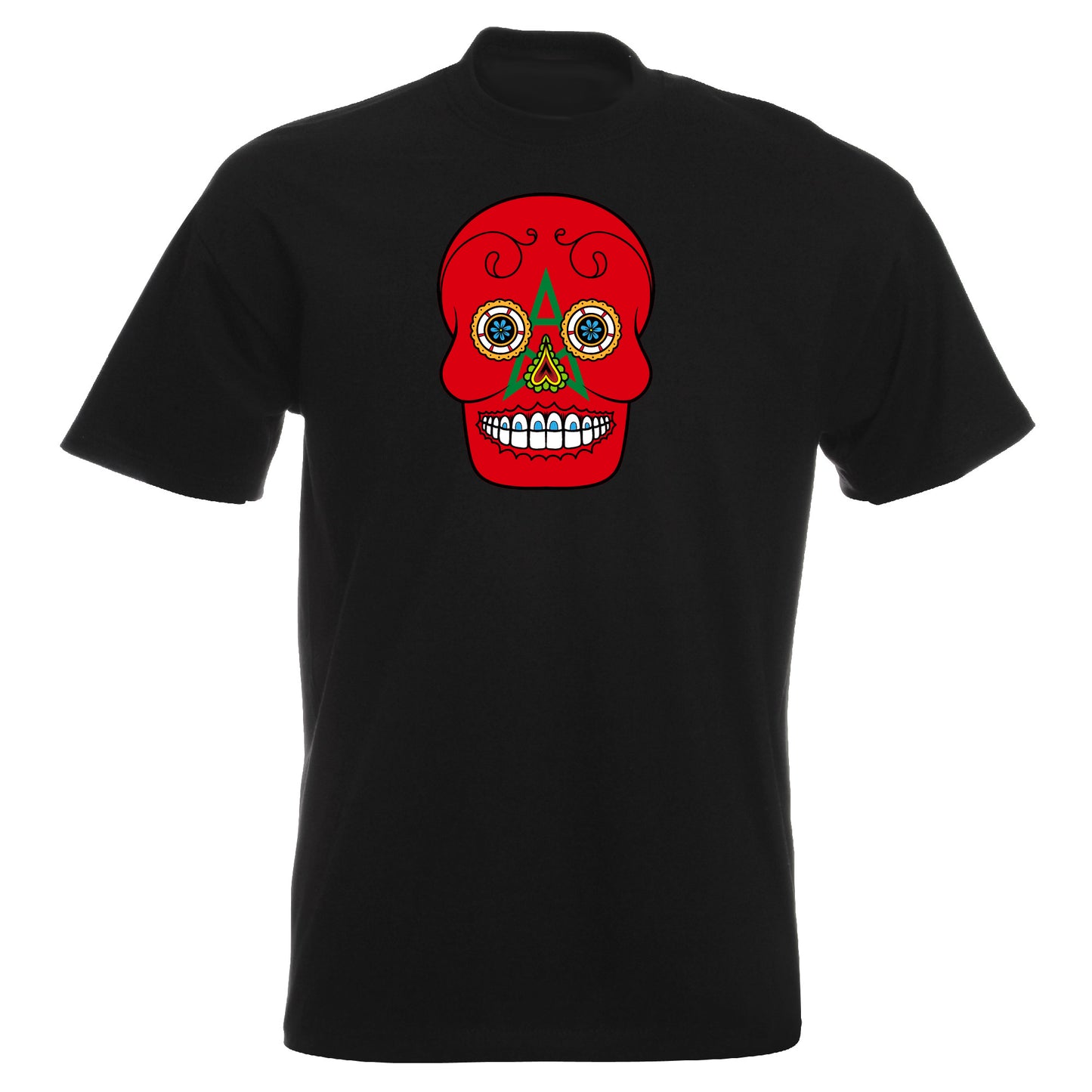 INDIGOS UG - T-Shirt Herren - Marokko - Skull - Fussball