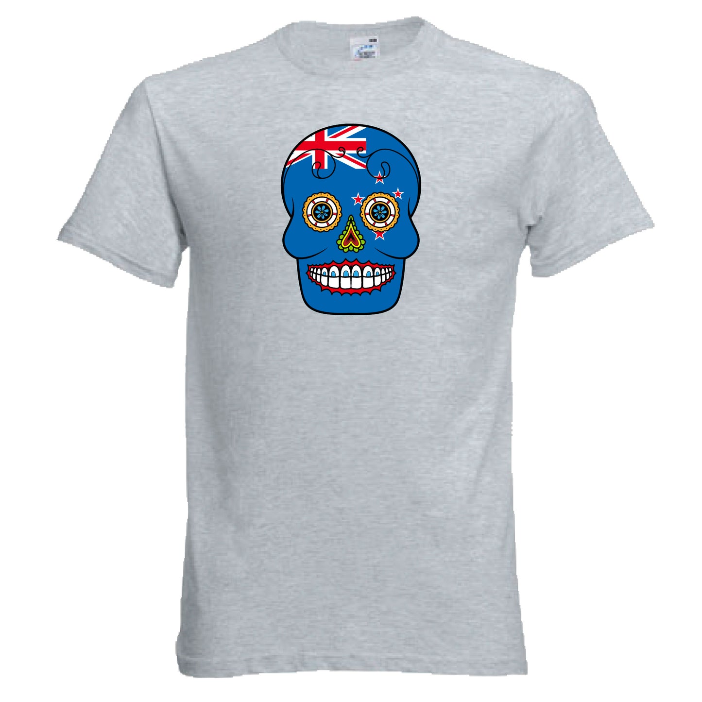 INDIGOS UG - T-Shirt Herren - Neuseeland - Skull - Fussball