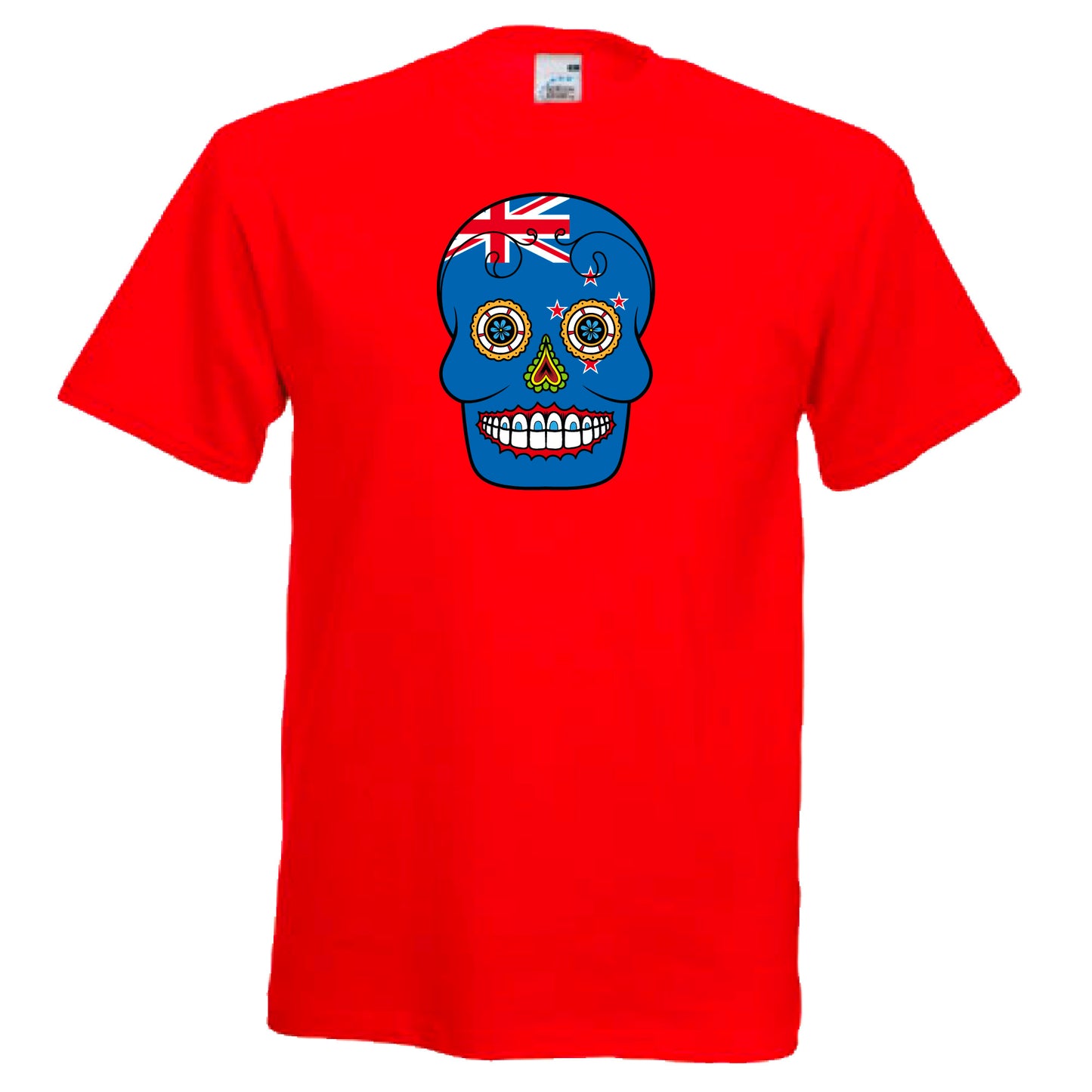 INDIGOS UG - T-Shirt Herren - Neuseeland - Skull - Fussball