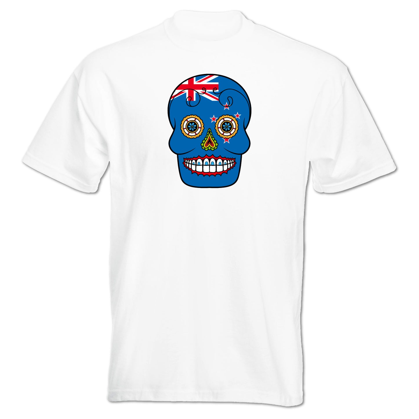 INDIGOS UG - T-Shirt Herren - Neuseeland - Skull - Fussball