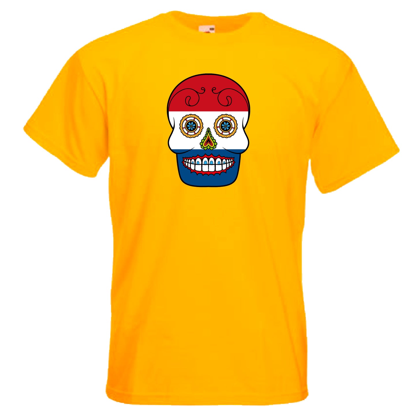 INDIGOS UG - T-Shirt Herren - Niederlande - Skull - Fussball