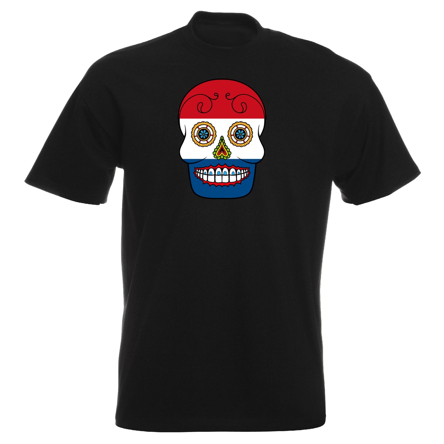 INDIGOS UG - T-Shirt Herren - Niederlande - Skull - Fussball