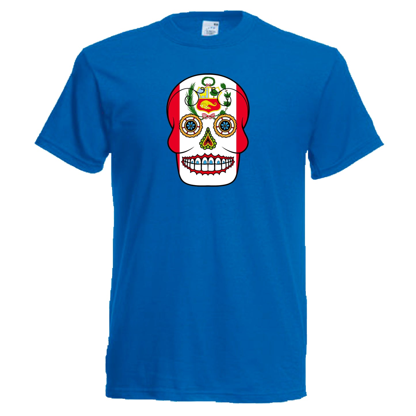 INDIGOS UG - T-Shirt Herren - Peru - Skull - Fussball