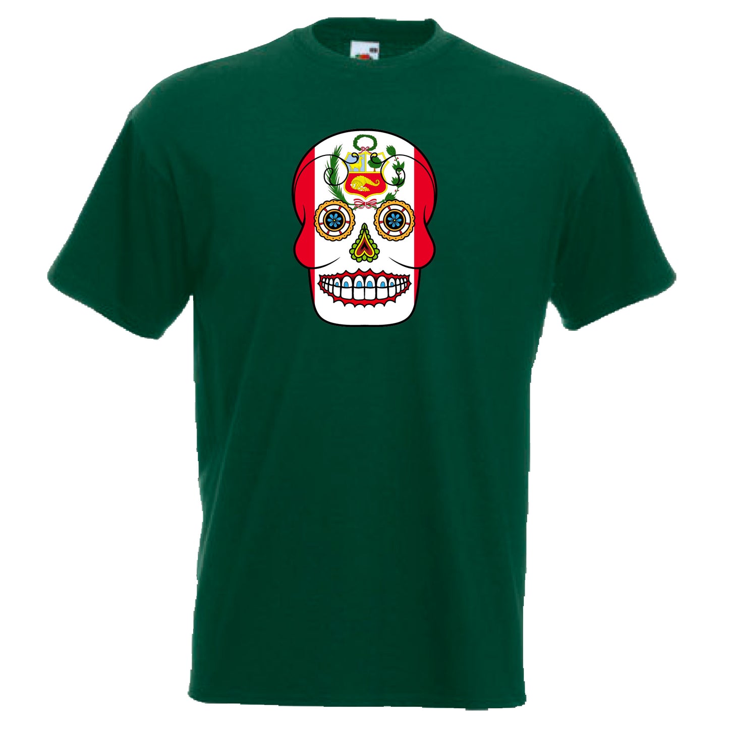INDIGOS UG - T-Shirt Herren - Peru - Skull - Fussball