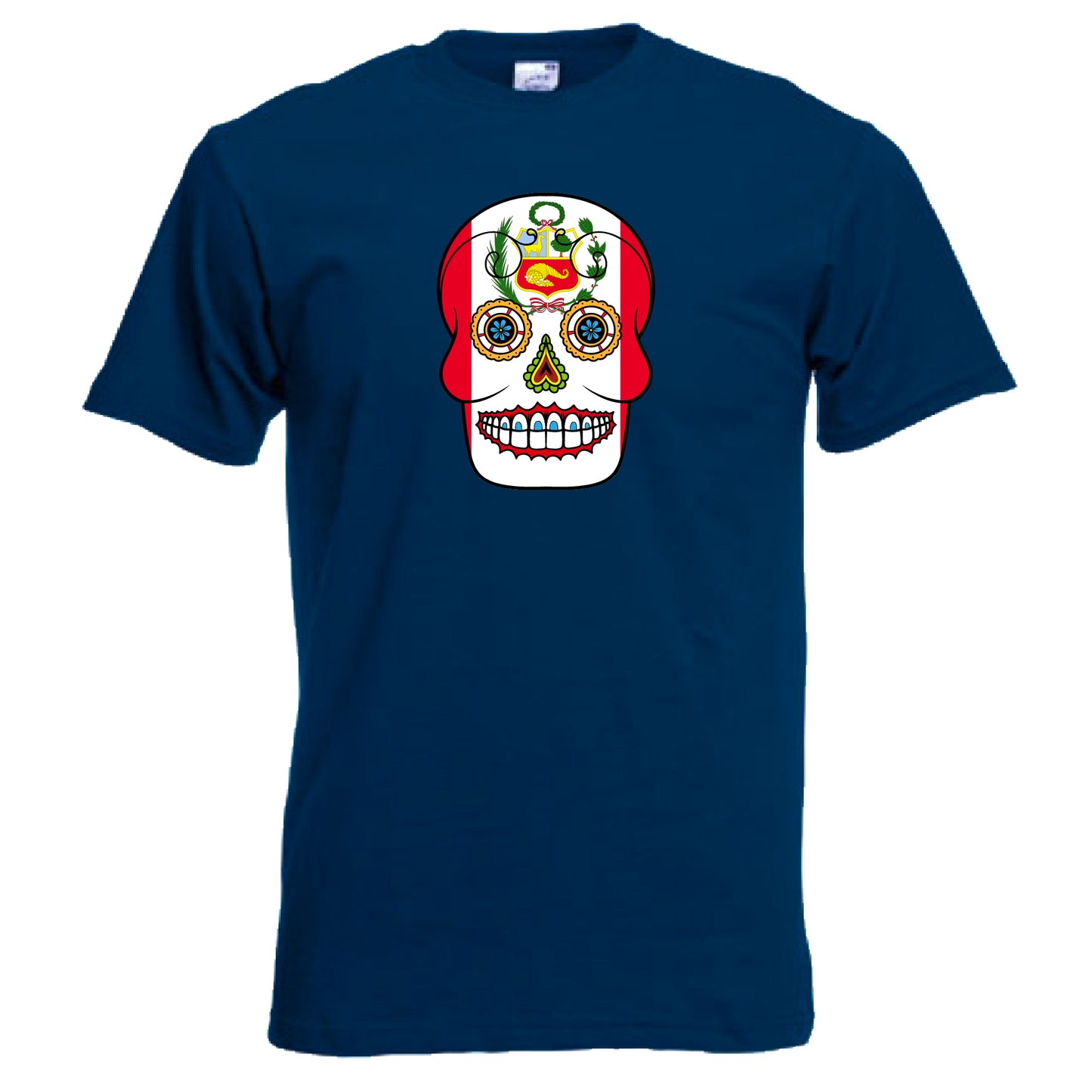 INDIGOS UG - T-Shirt Herren - Peru - Skull - Fussball