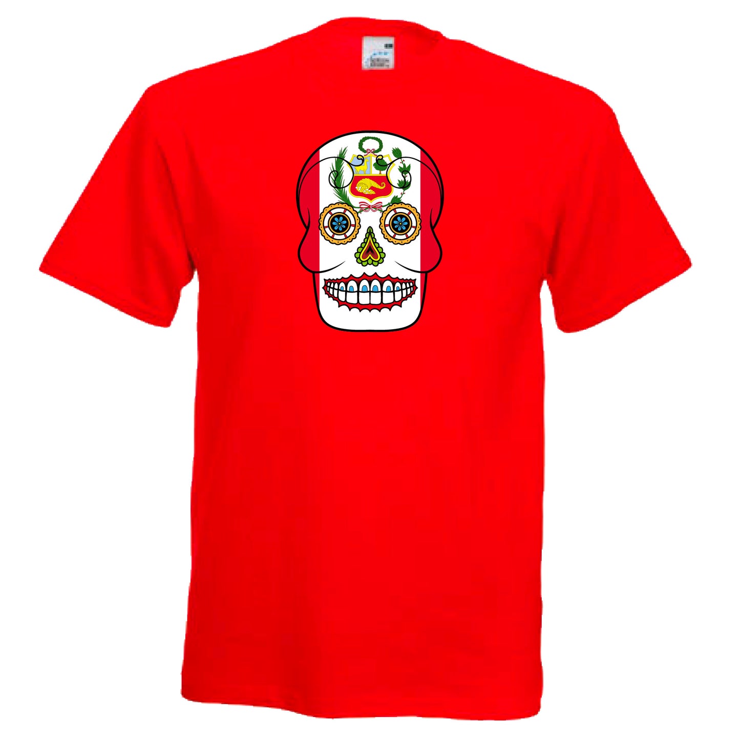 INDIGOS UG - T-Shirt Herren - Peru - Skull - Fussball